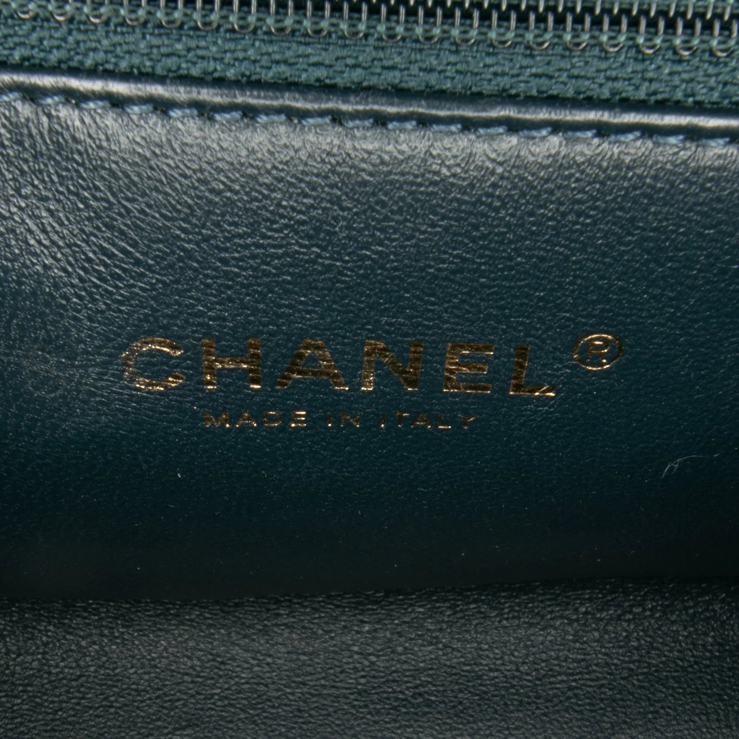 Green Chanel CC Chevron Calfskin Medal Flap Crossbody Bag