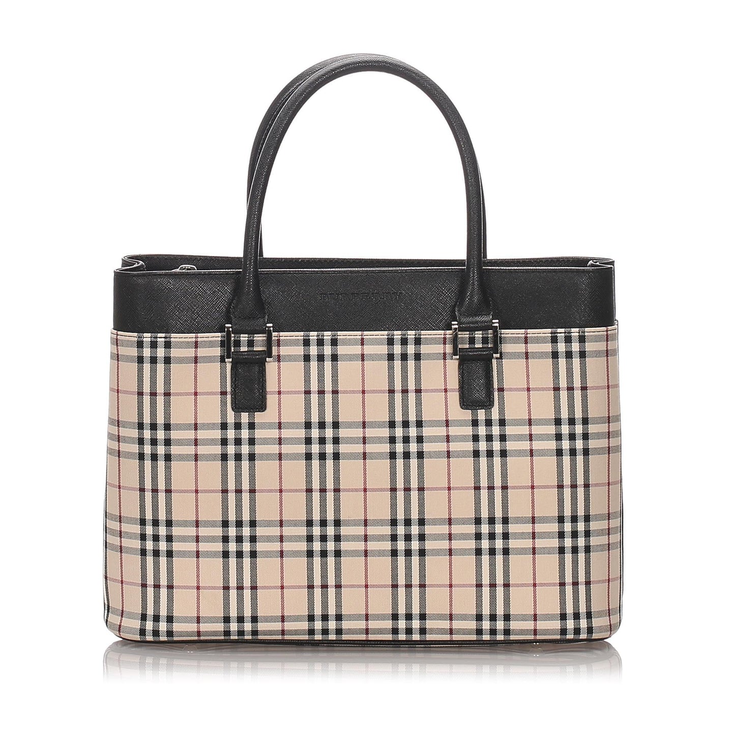 Burberry Brown Beige Canvas Fabric Ho  Check Tote Bag United Kingdom