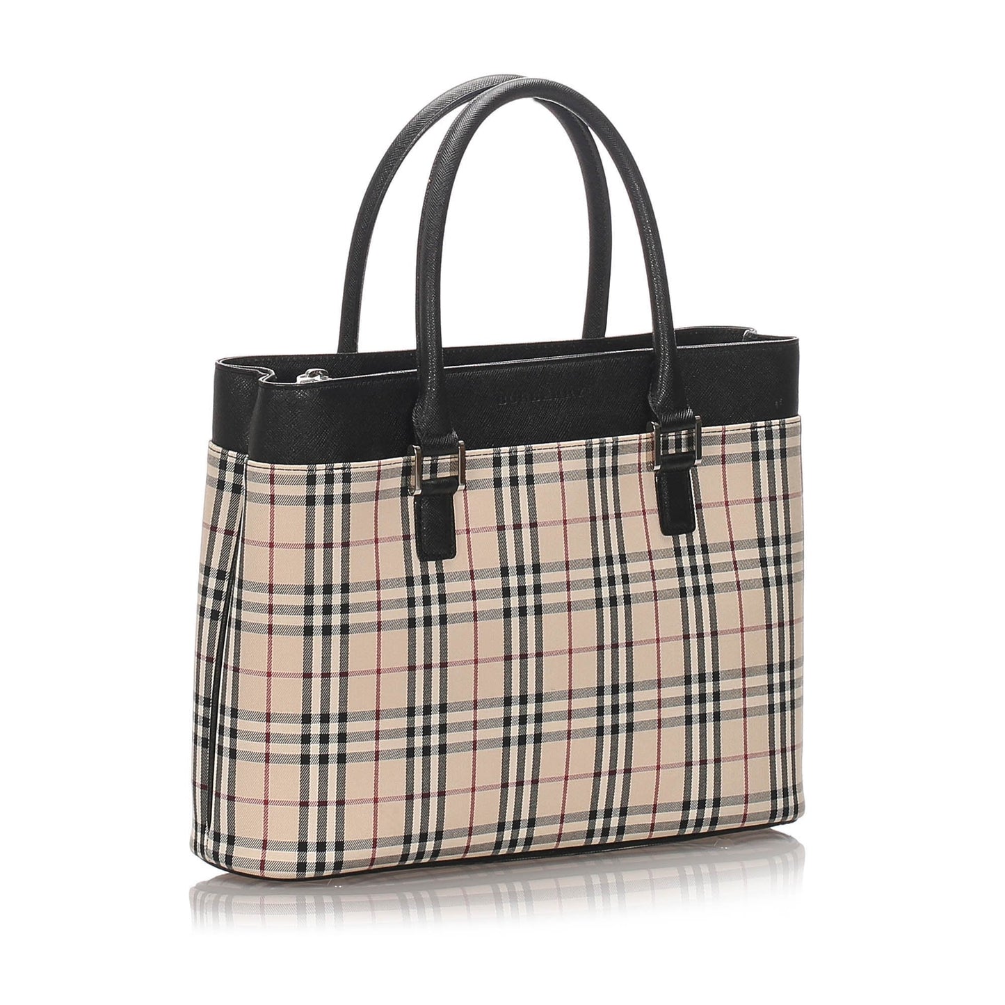 Burberry Brown Beige Canvas Fabric Ho  Check Tote Bag United Kingdom