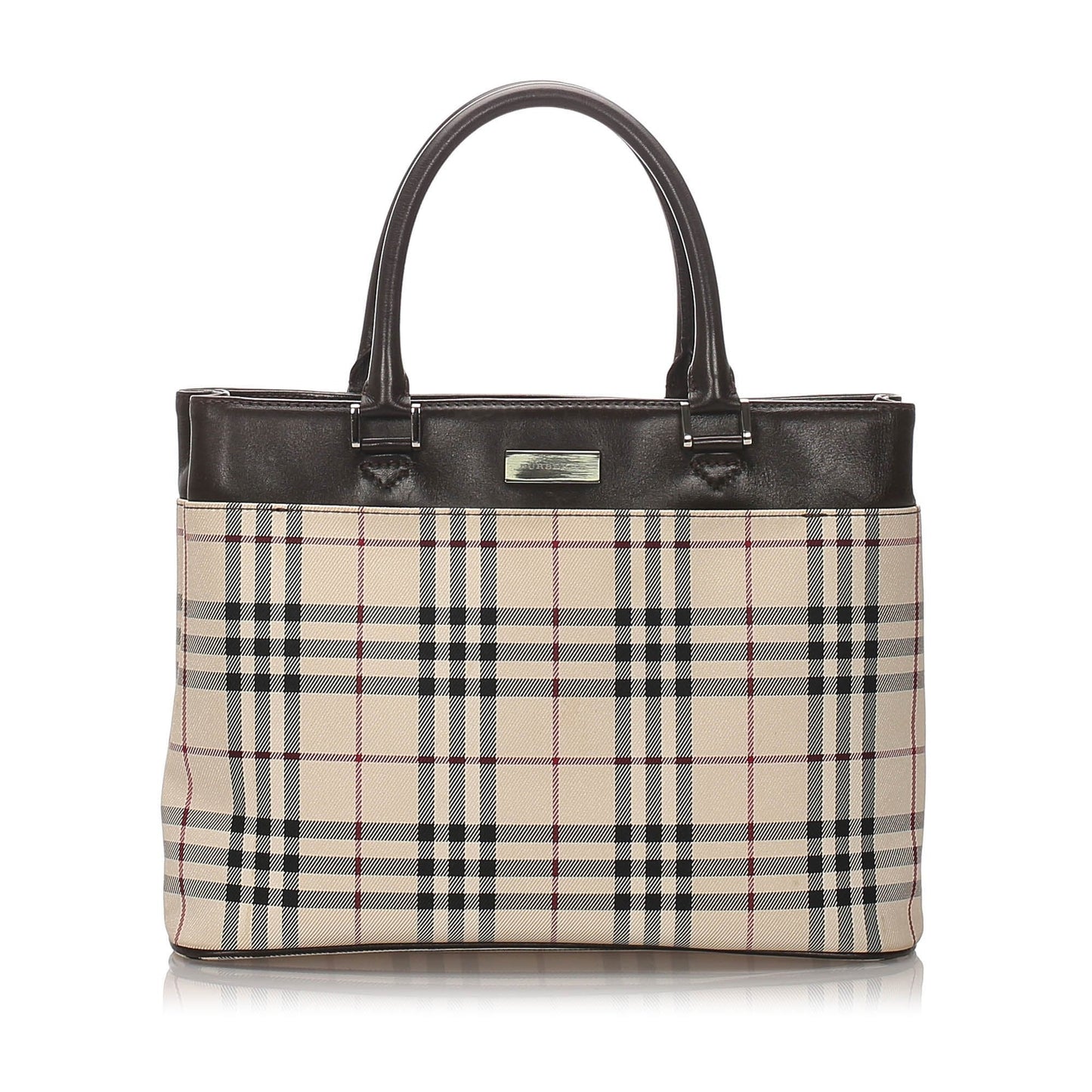 Burberry Brown Beige Nylon Fabric Ho  Check Tote Bag United Kingdom