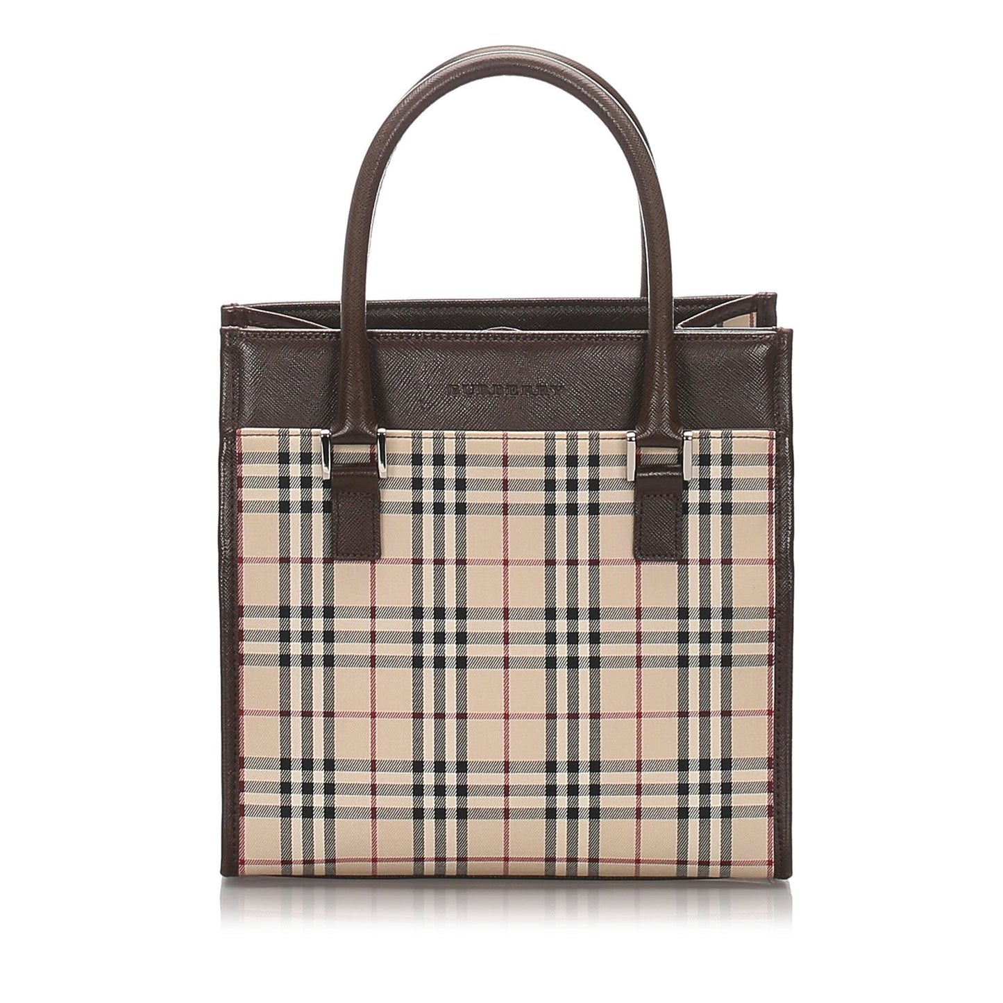 Burberry Brown Beige Canvas Fabric Ho  Check Tote Bag United Kingdom
