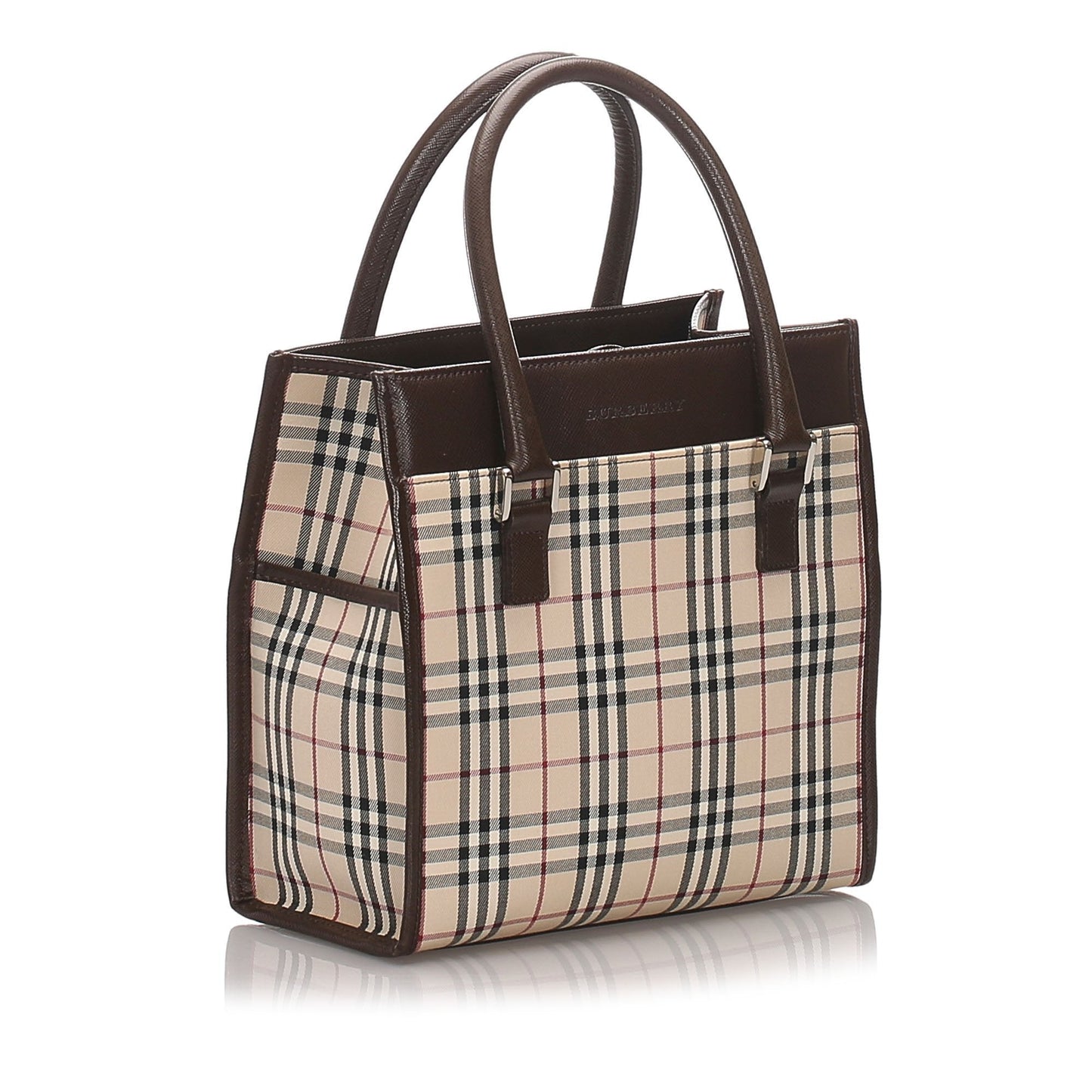 Burberry Brown Beige Canvas Fabric Ho  Check Tote Bag United Kingdom