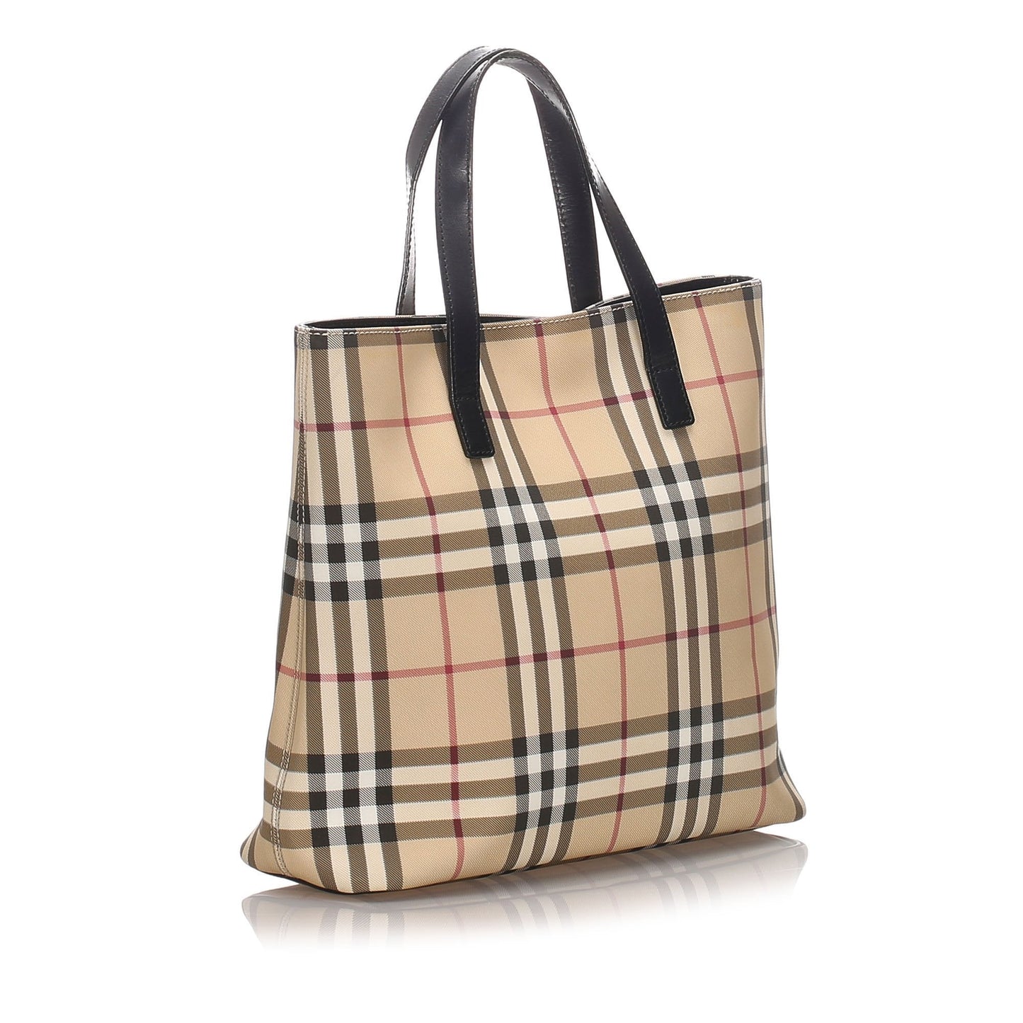 Burberry Brown Beige Canvas Fabric Ho  Check Tote Bag United Kingdom