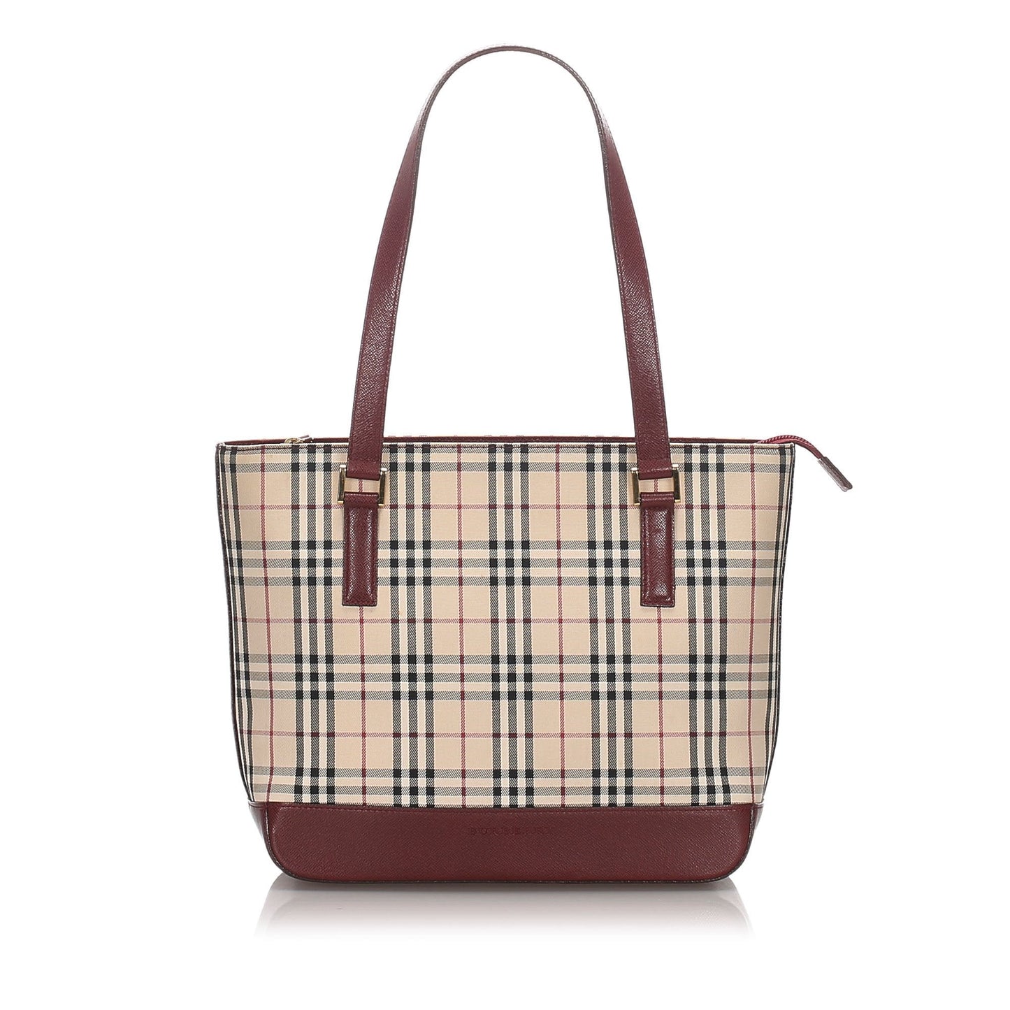 Burberry Brown Beige Canvas Fabric Ho  Check Tote Bag United Kingdom