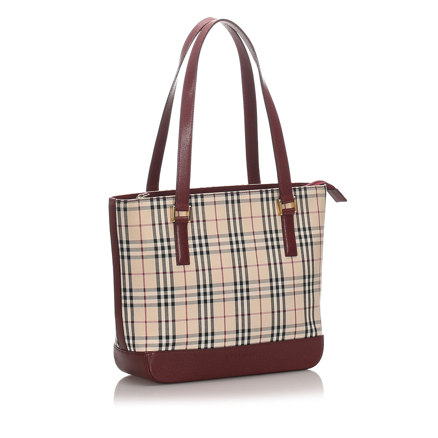 Burberry Brown Beige Canvas Fabric Ho  Check Tote Bag United Kingdom