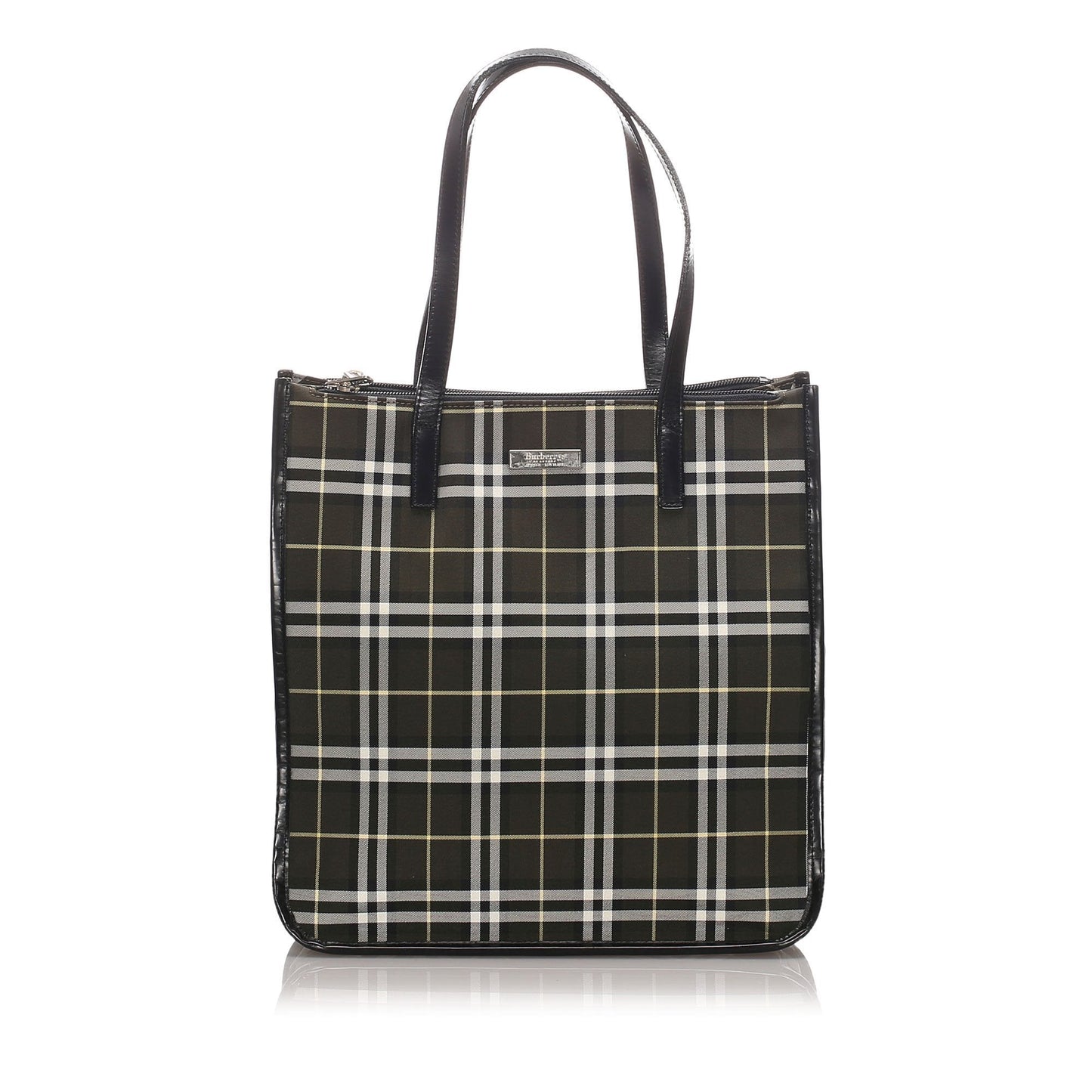 Burberry Black Canvas Fabric Ho  Check Tote Bag United Kingdom