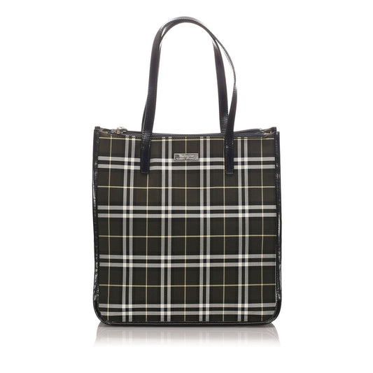 Burberry Black Canvas Fabric Ho  Check Tote Bag United Kingdom