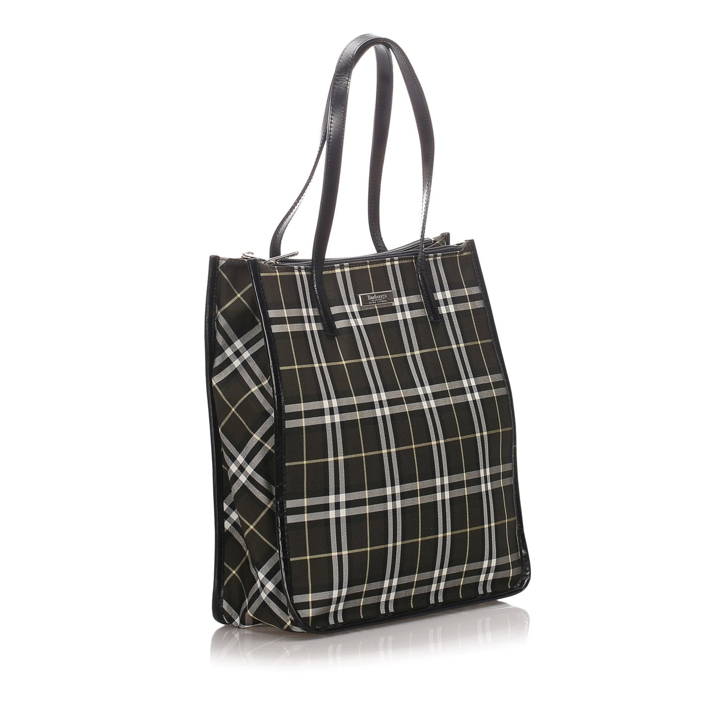 Burberry Black Canvas Fabric Ho  Check Tote Bag United Kingdom