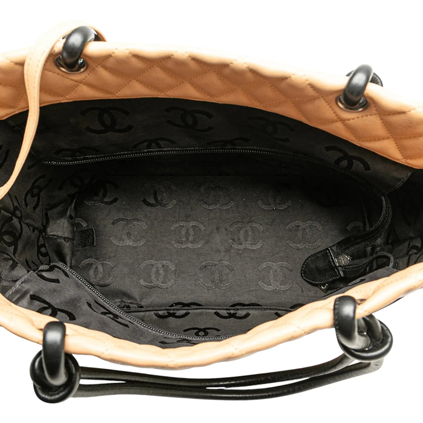 Brown Chanel Large Quilted Lambskin Cambon Ligne Tote
