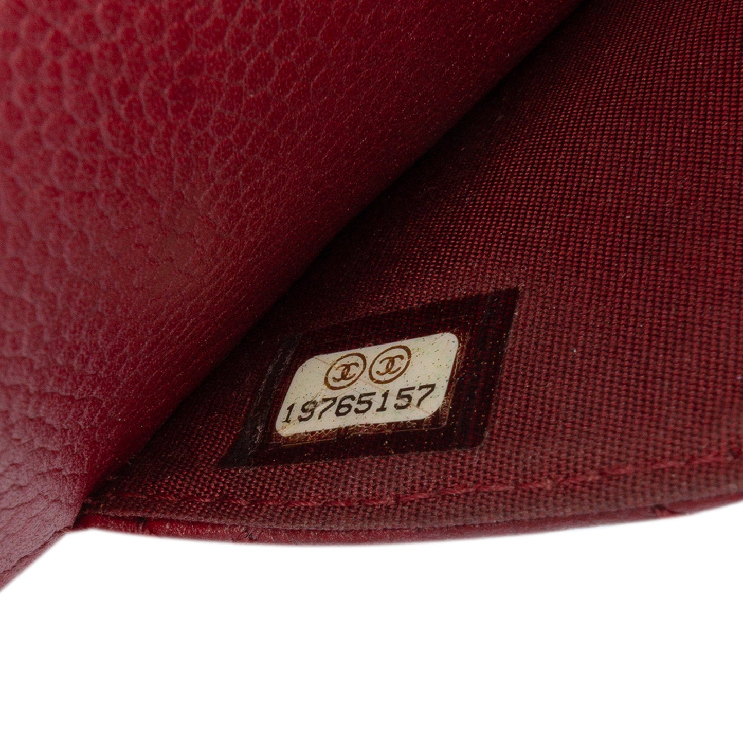 Red Chanel CC Quilted Caviar Wallet on Chain Crossbody Bag