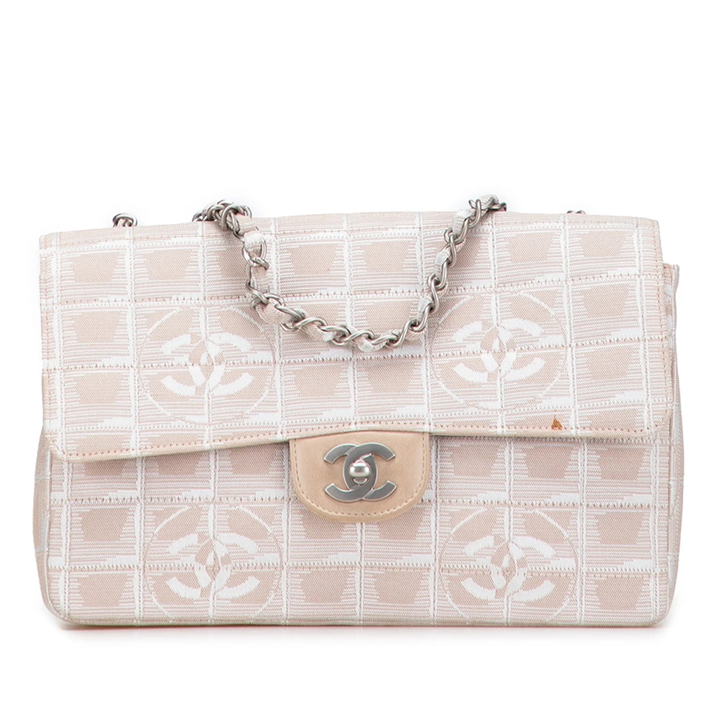 Brown Chanel Medium New Travel Line Nylon Single Flap Shoulder Bag