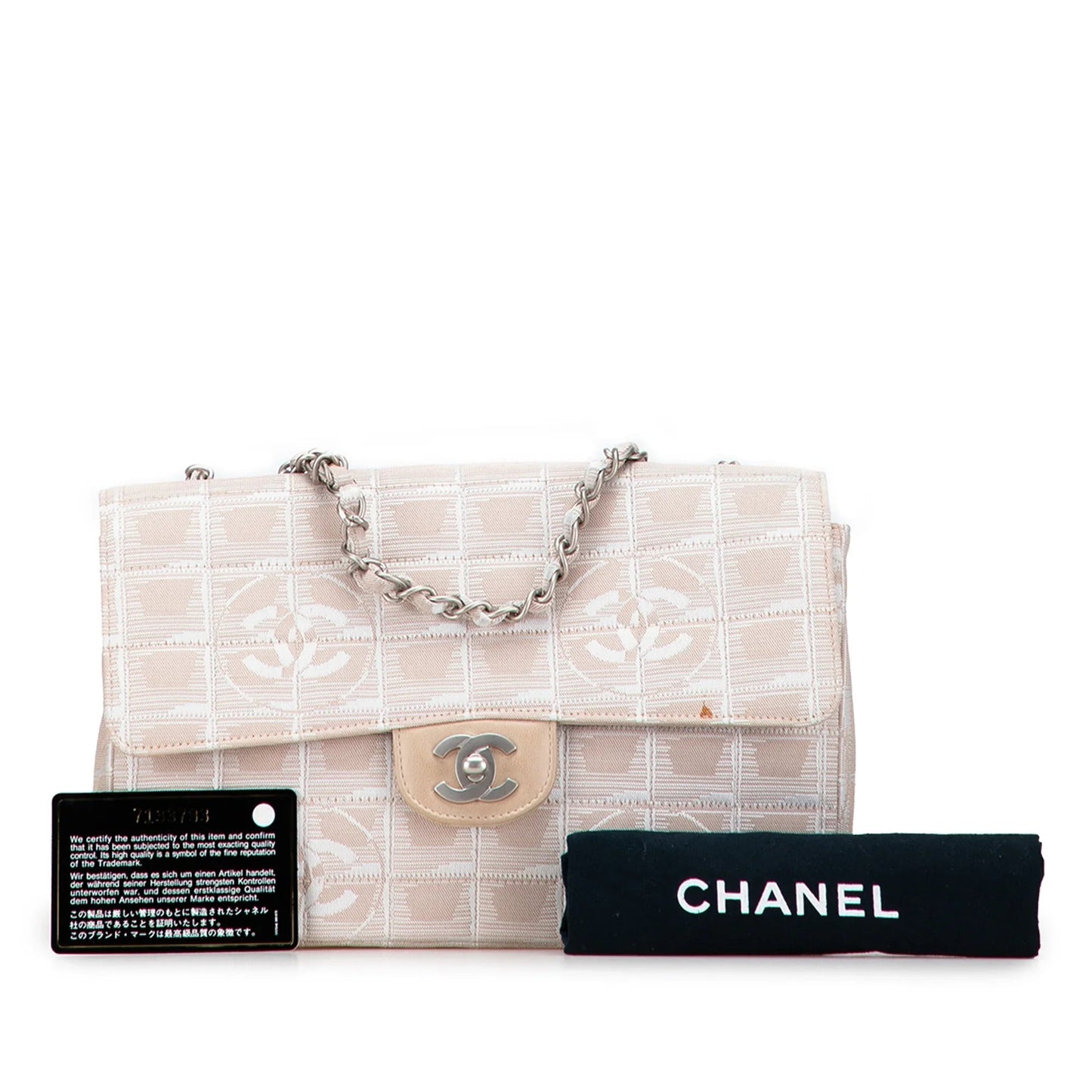 Brown Chanel Medium New Travel Line Nylon Single Flap Shoulder Bag