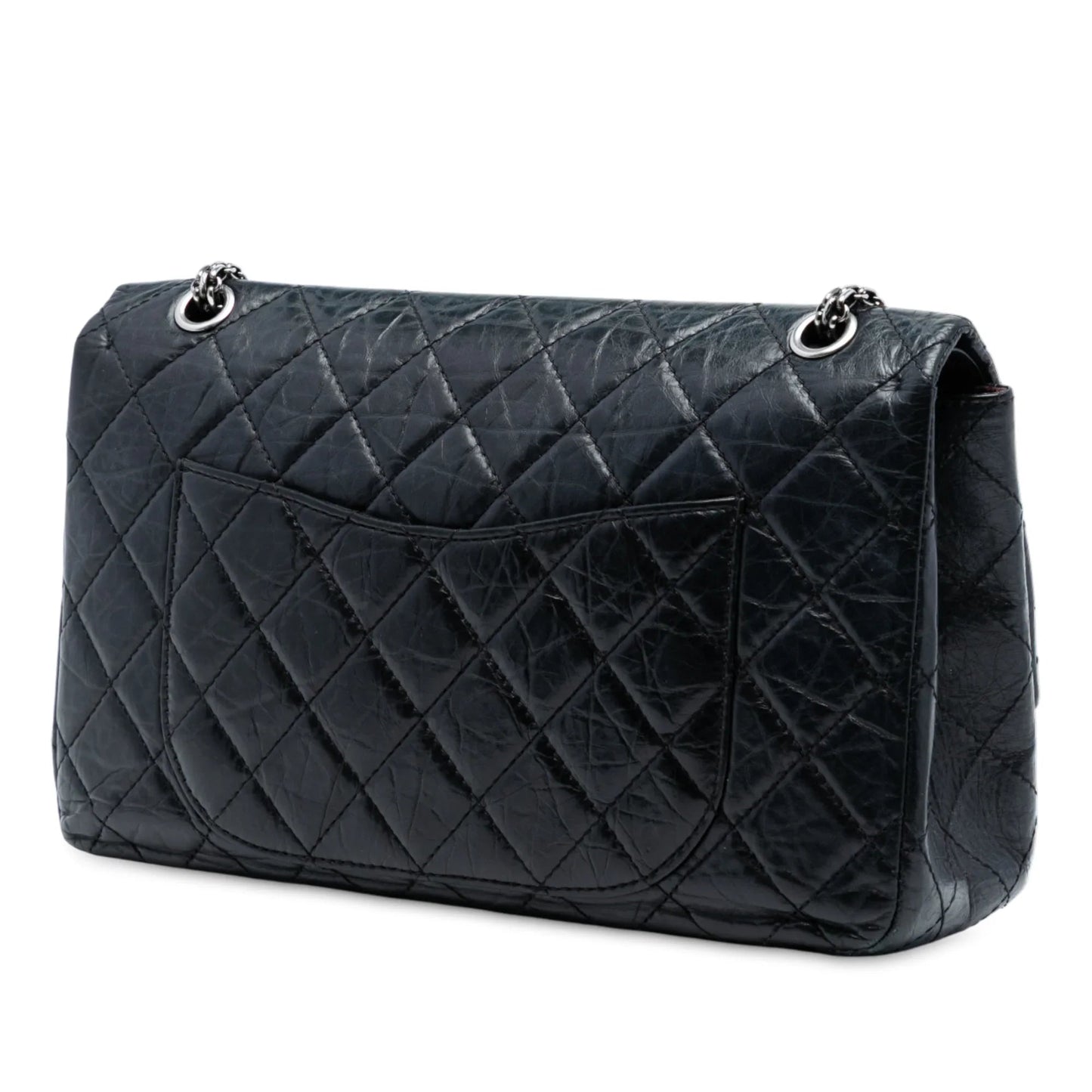 Black Chanel Reissue 2.55 Aged Calfskin Double Flap 227 Shoulder Bag