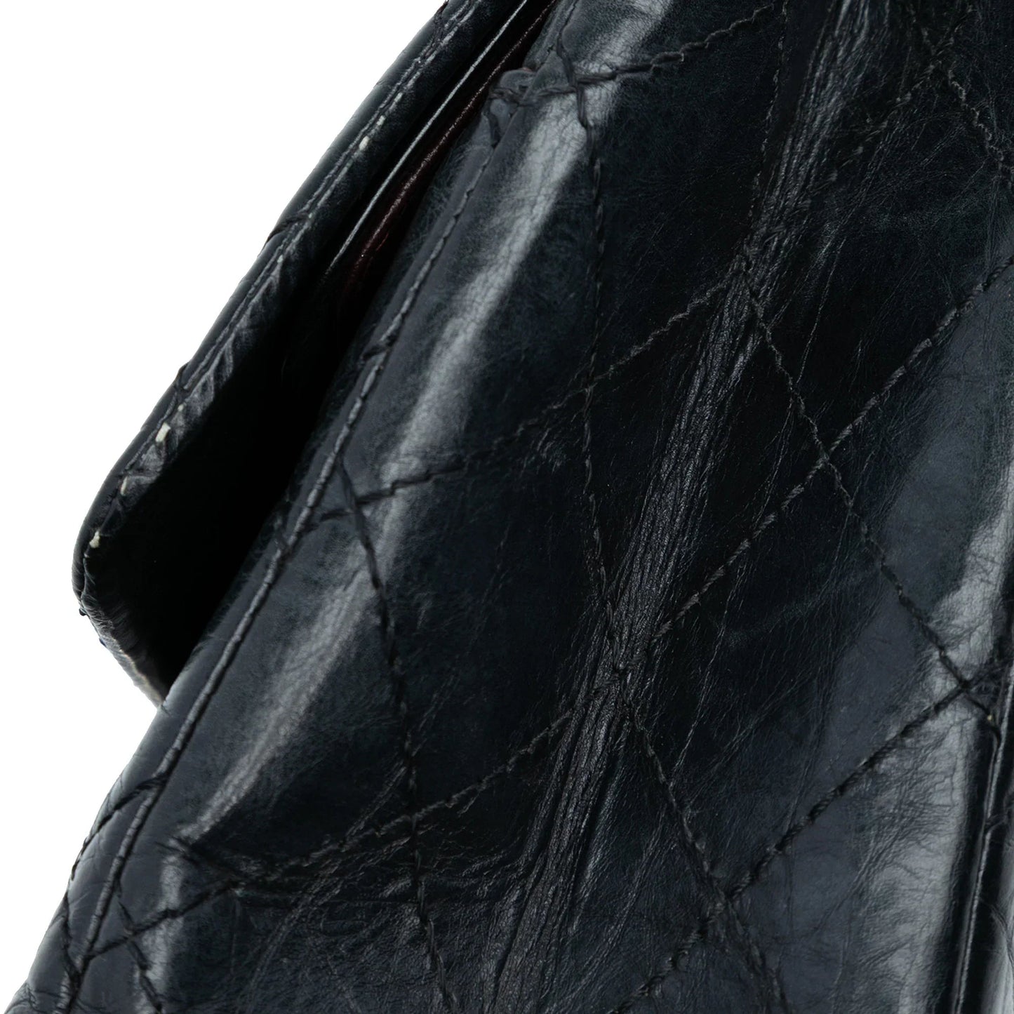 Black Chanel Reissue 2.55 Aged Calfskin Double Flap 227 Shoulder Bag