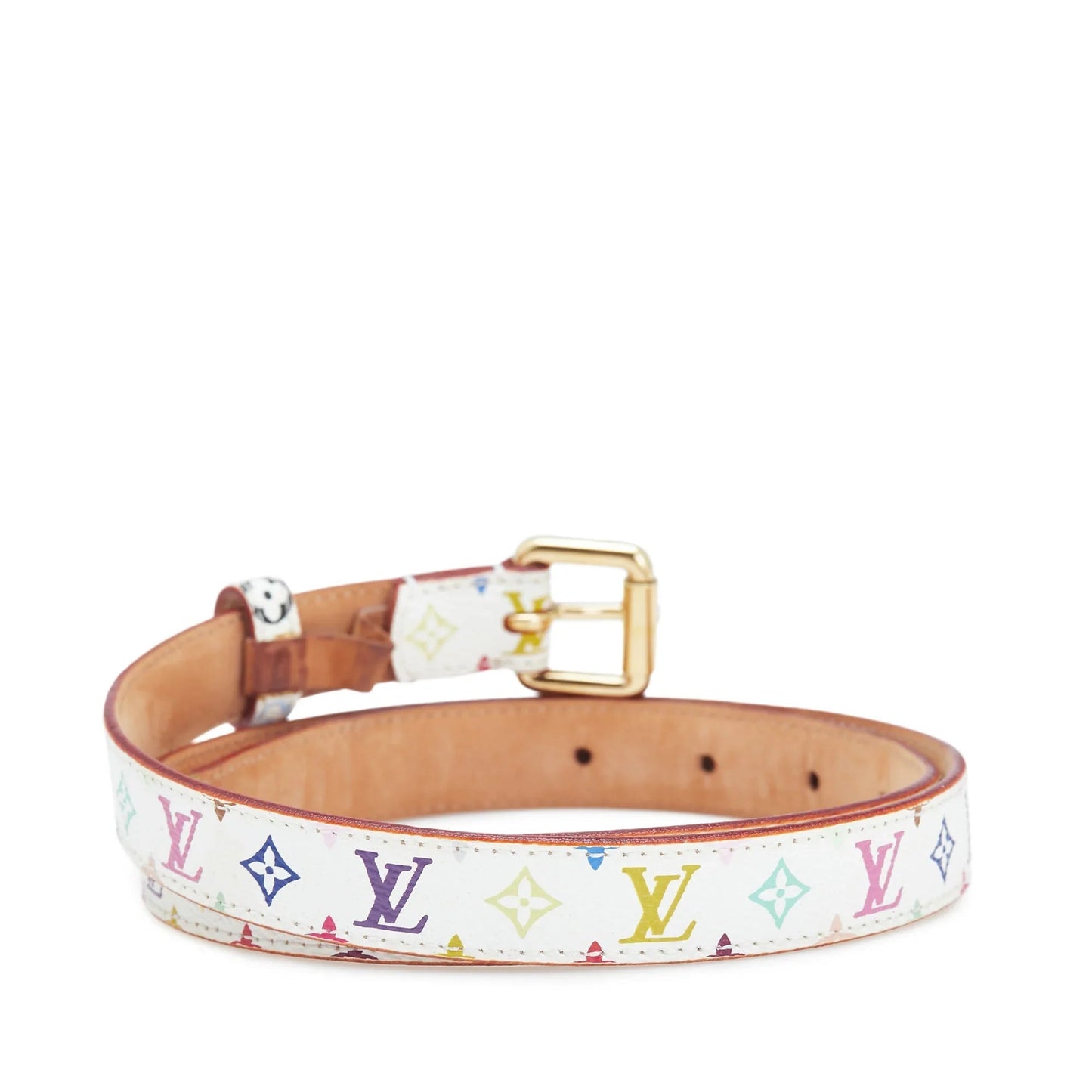 White Louis Vuitton Monogram Multicolore Ceinture Belt