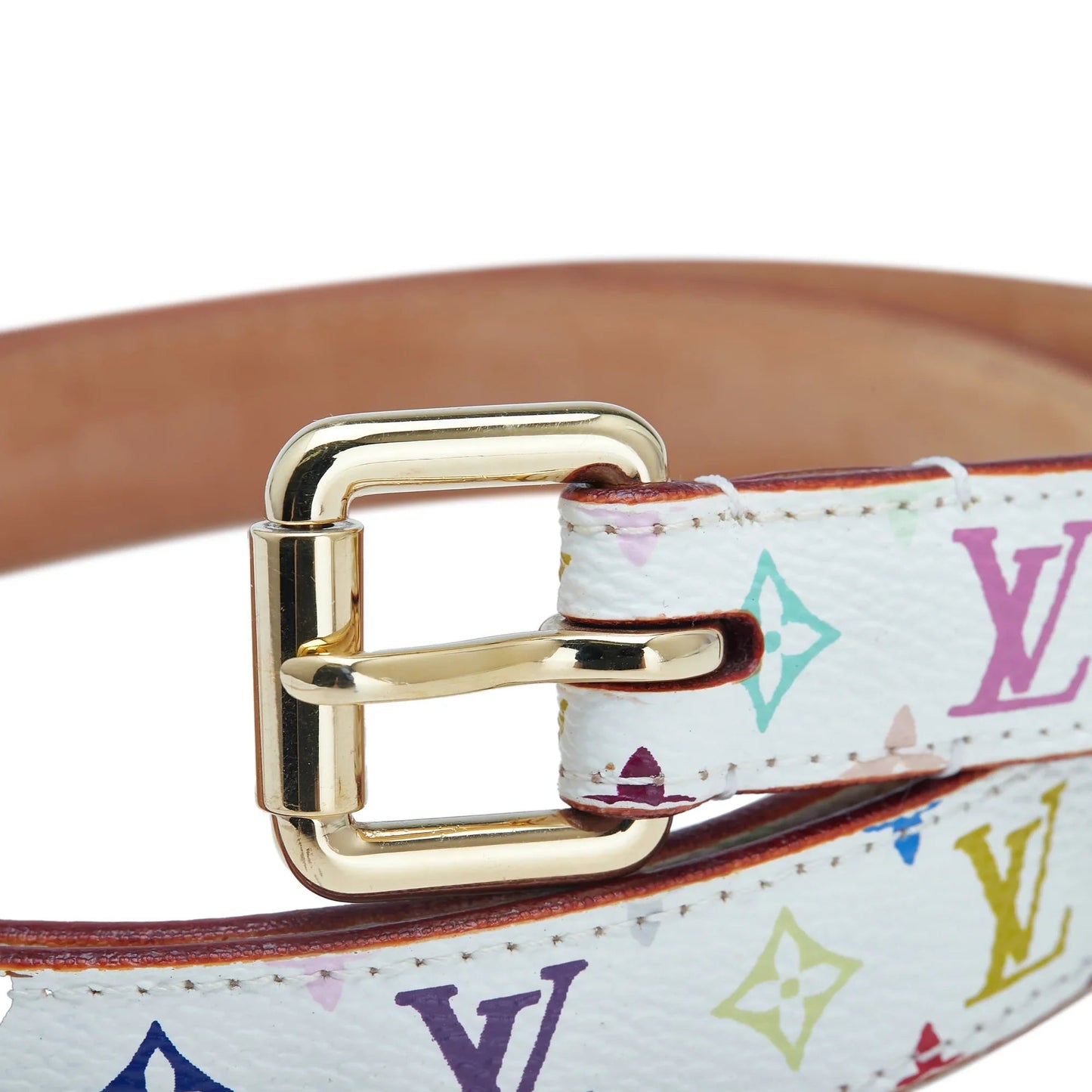 White Louis Vuitton Monogram Multicolore Ceinture Belt