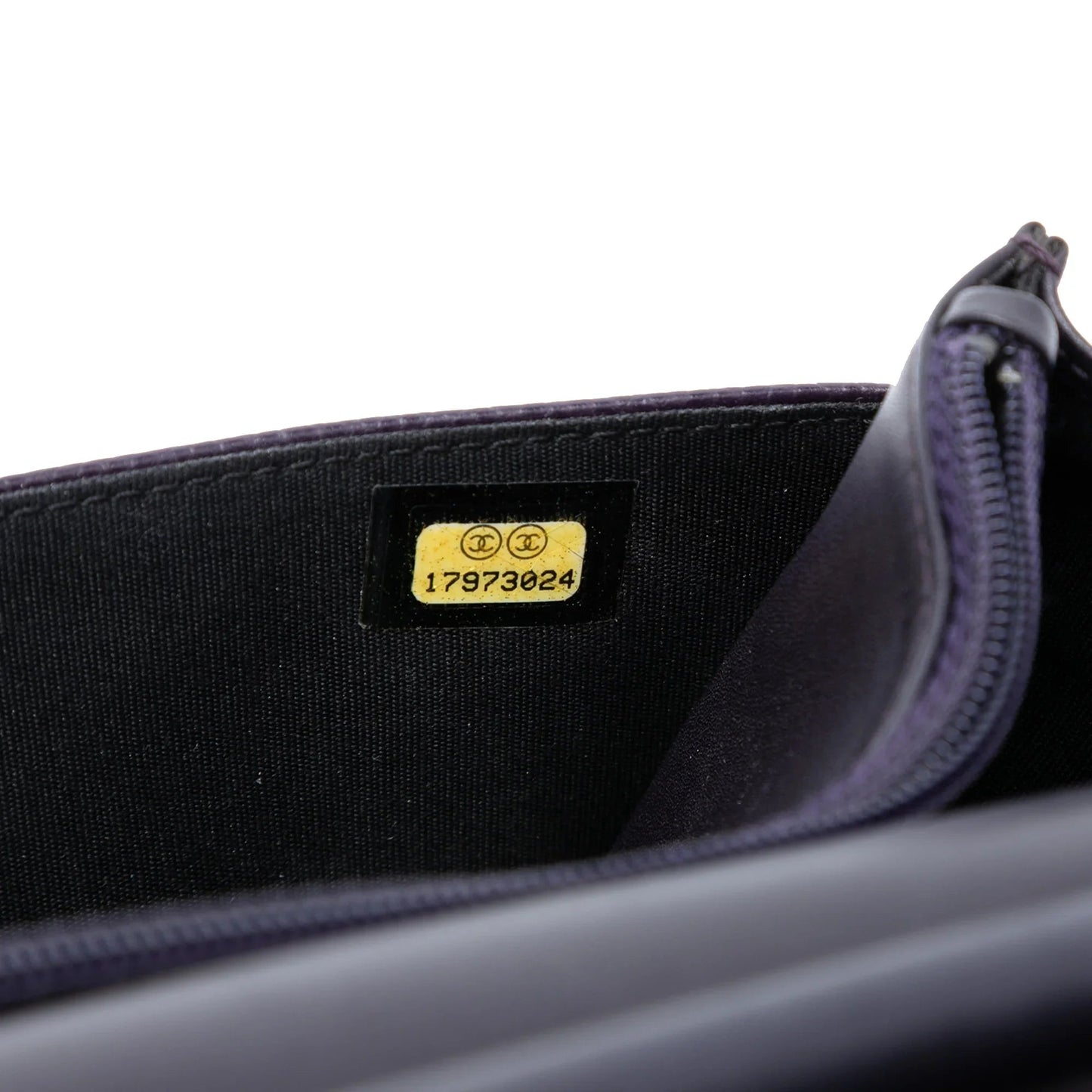 Purple Chanel CC Caviar Wallet On Chain Crossbody Bag