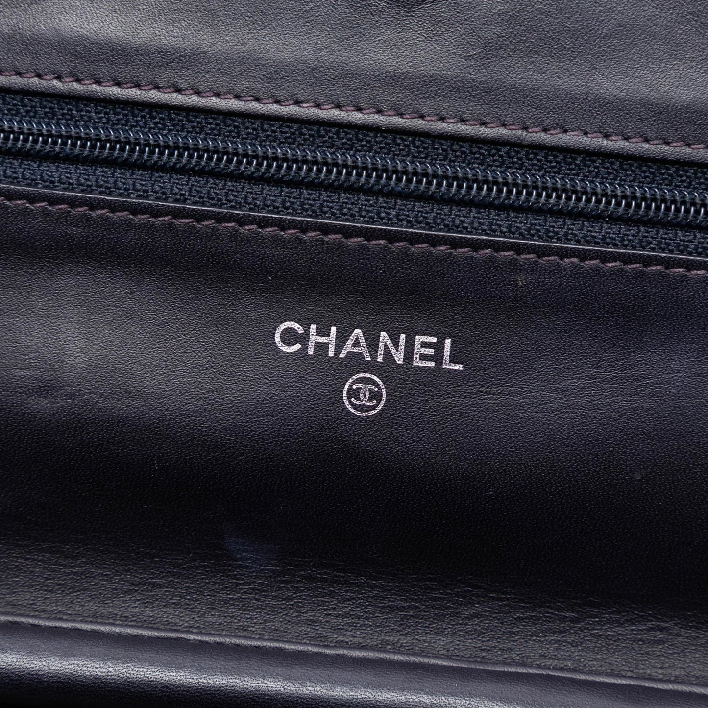 Purple Chanel CC Caviar Wallet On Chain Crossbody Bag