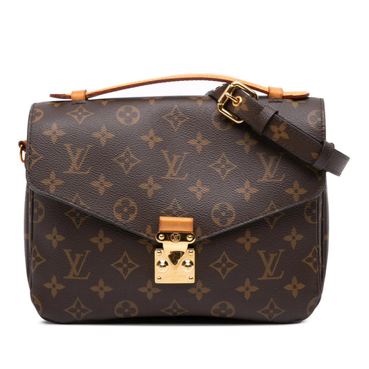 Brown Louis Vuitton Monogram Pochette Metis Satchel
