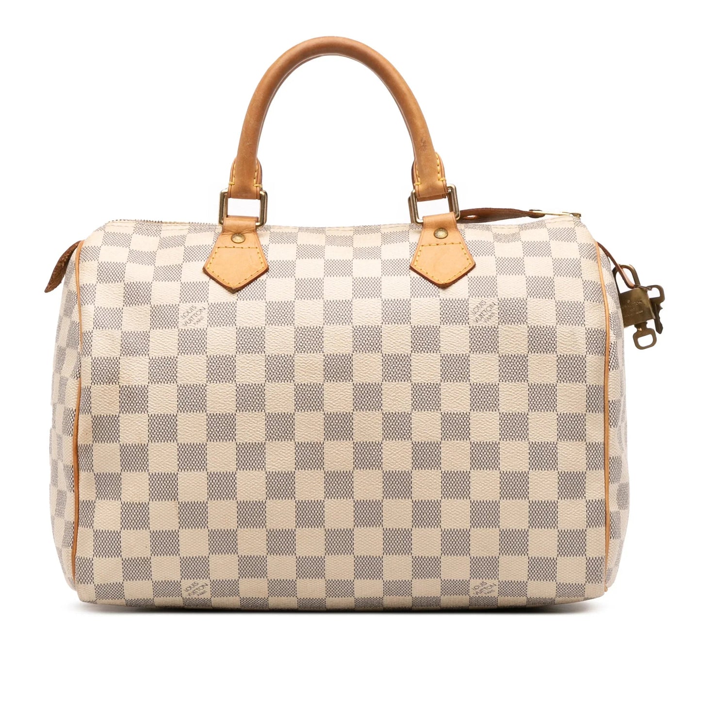 White Louis Vuitton Damier Azur Speedy 30 Boston Bag