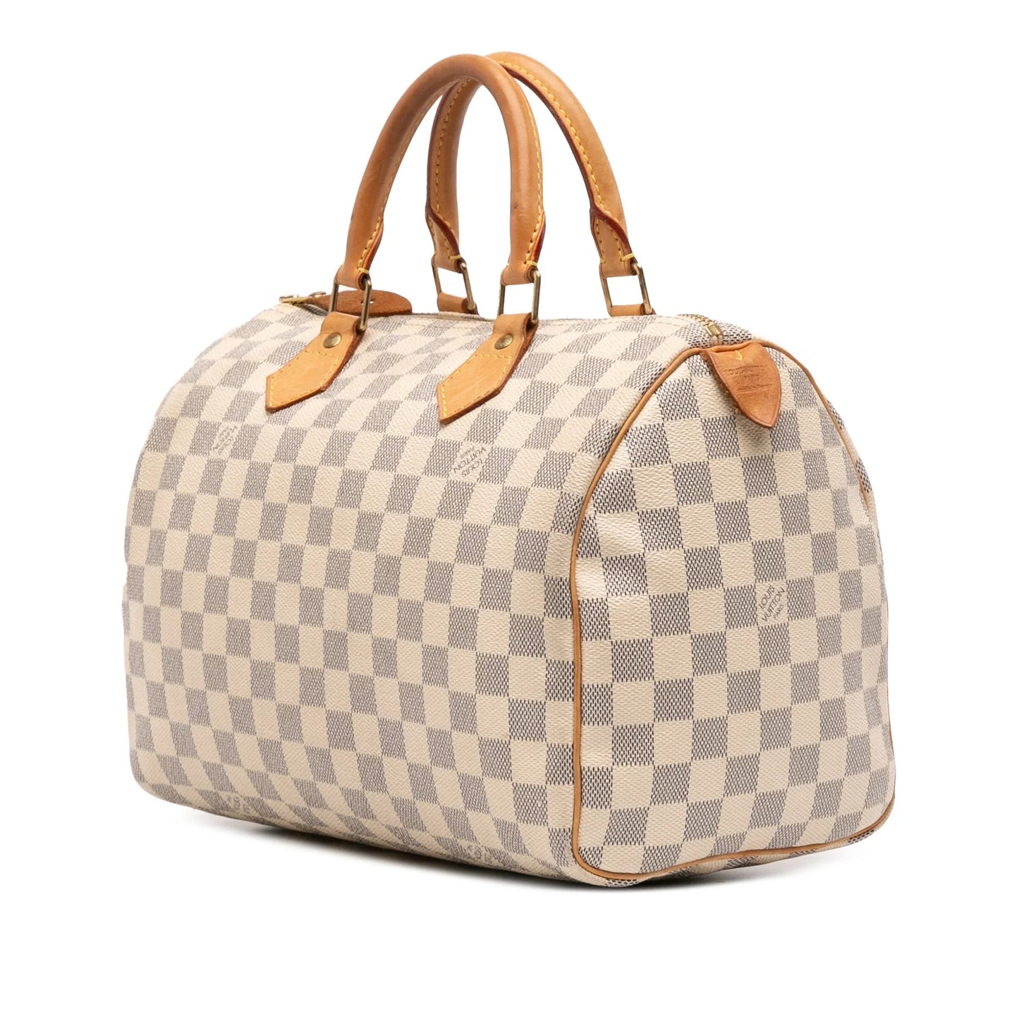 White Louis Vuitton Damier Azur Speedy 30 Boston Bag