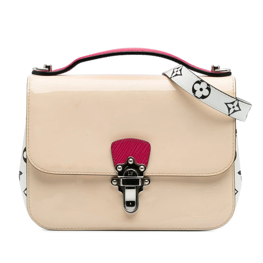 Brown Louis Vuitton Vernis Miroir Cherrywood BB Satchel