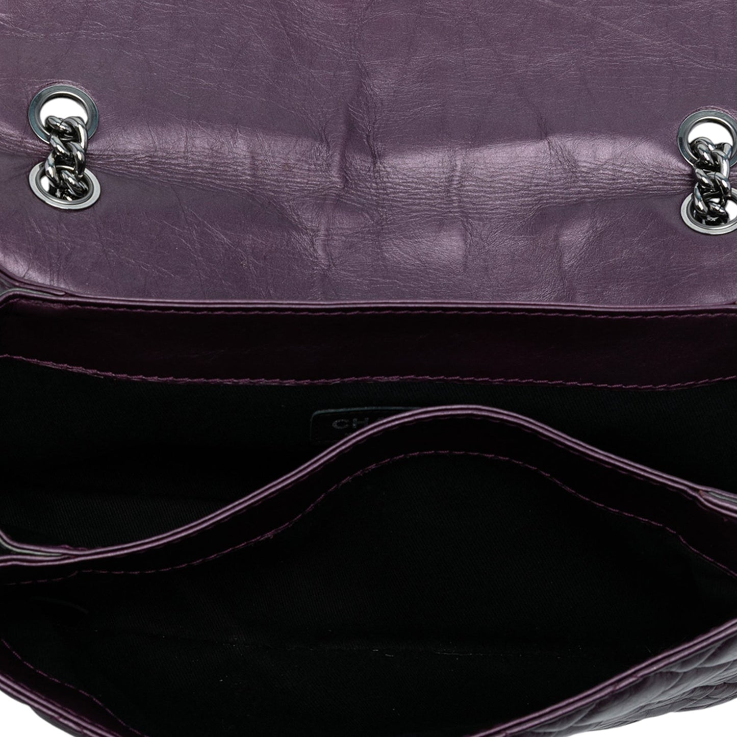 Purple Chanel Small Bicolor Quilted Aged Calfskin Lady Pearly Flap Crossbody Bag