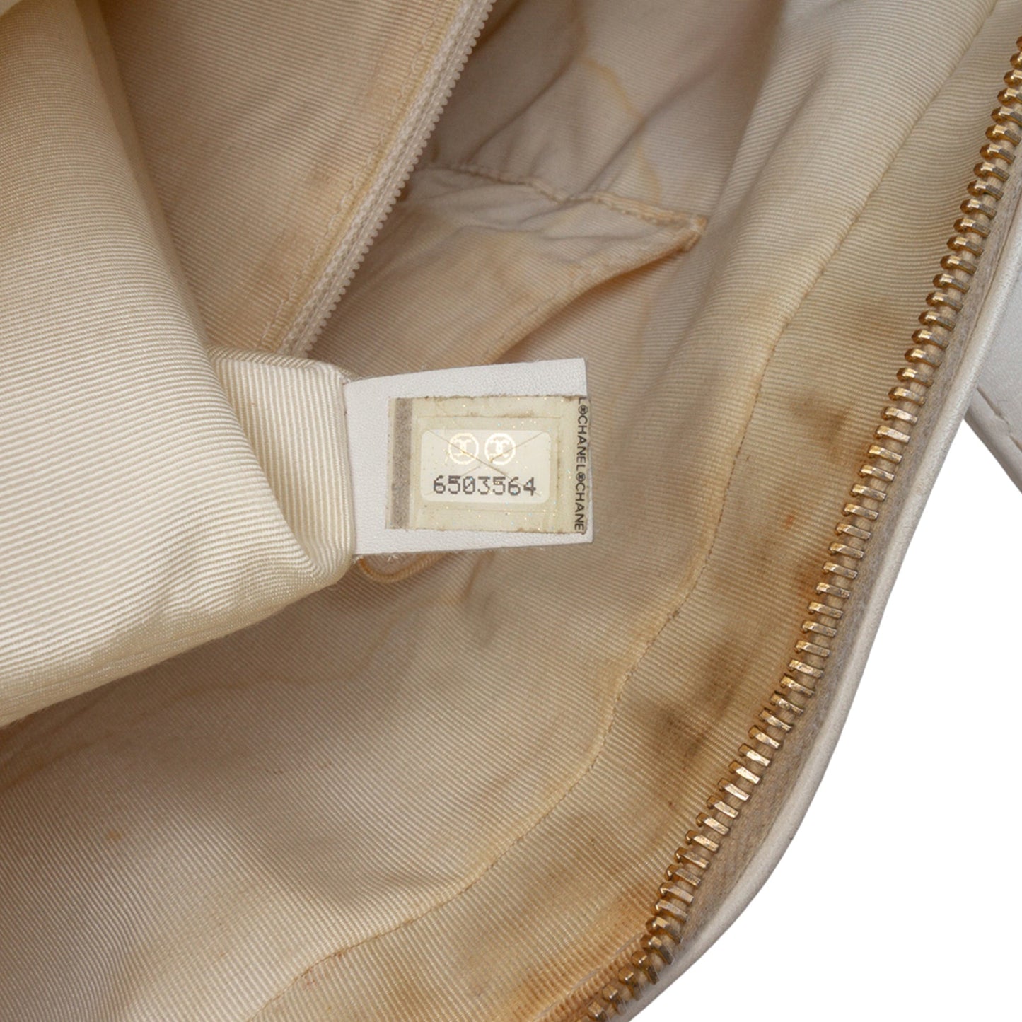 White Chanel CC Lambskin Wild Stitch Handbag