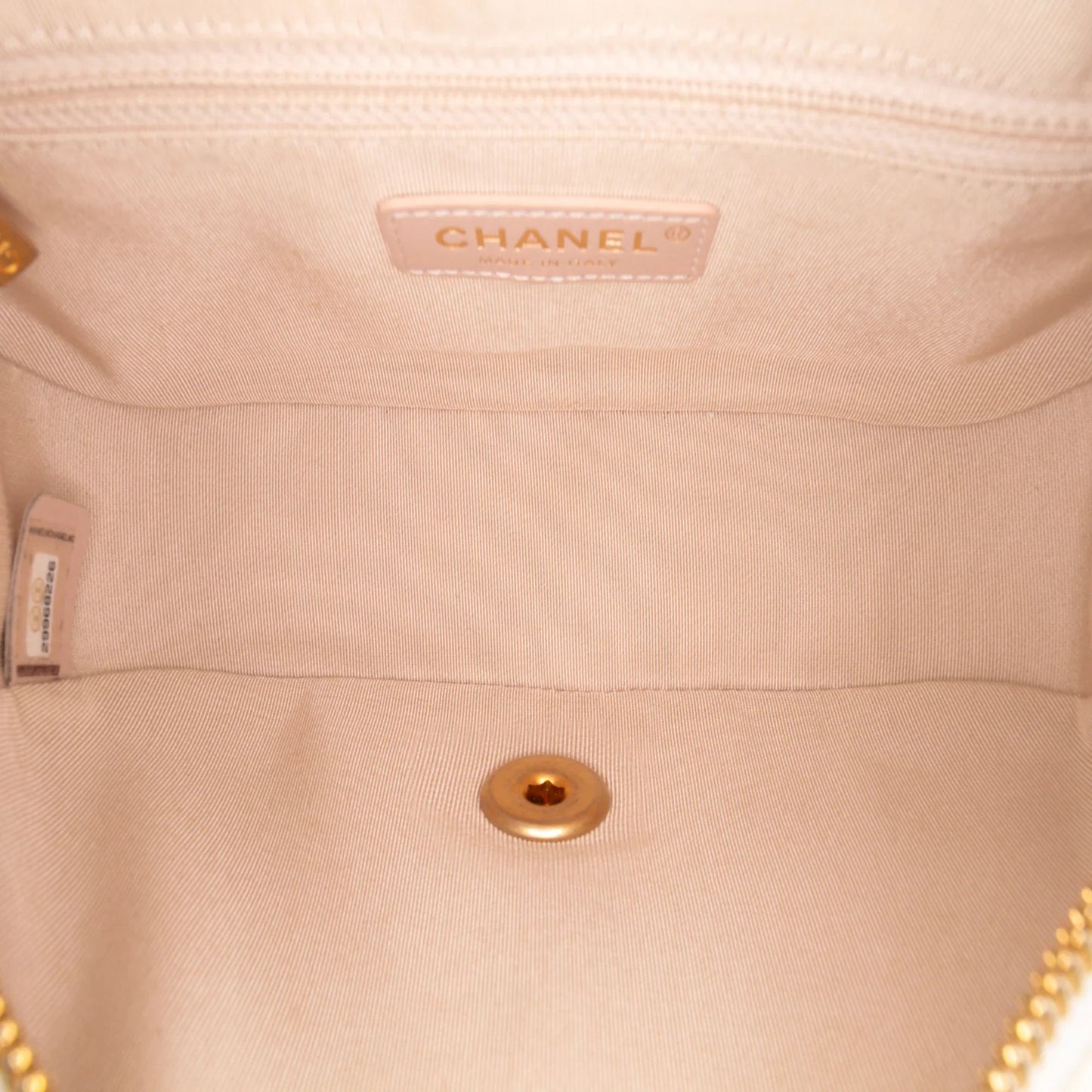 White Chanel CC Quilted Caviar Turnlock Full Flap Crossbody Bag
