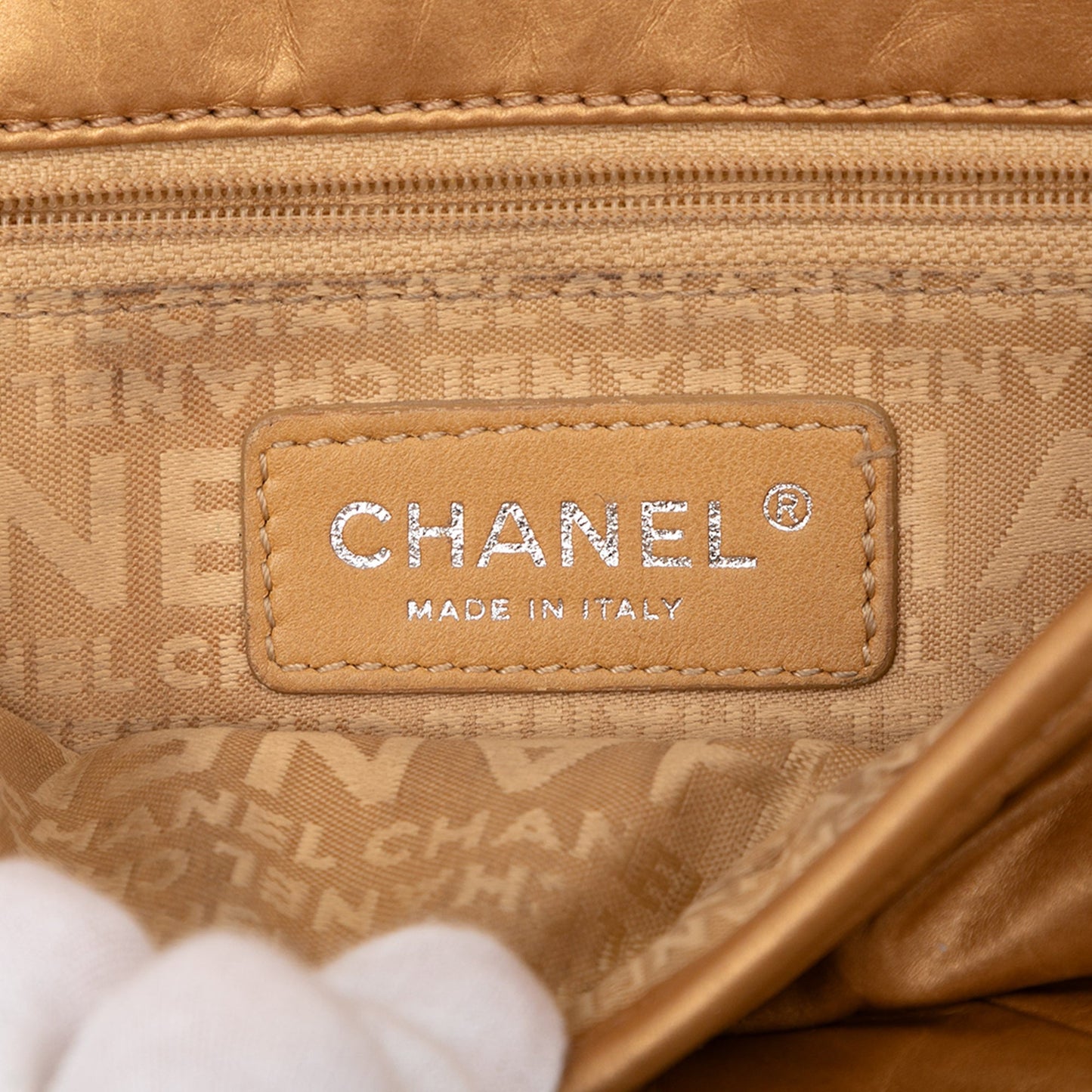 Tan Chanel Quilted Aged Calfskin   Ligne Messenger Flap Crossbody Bag