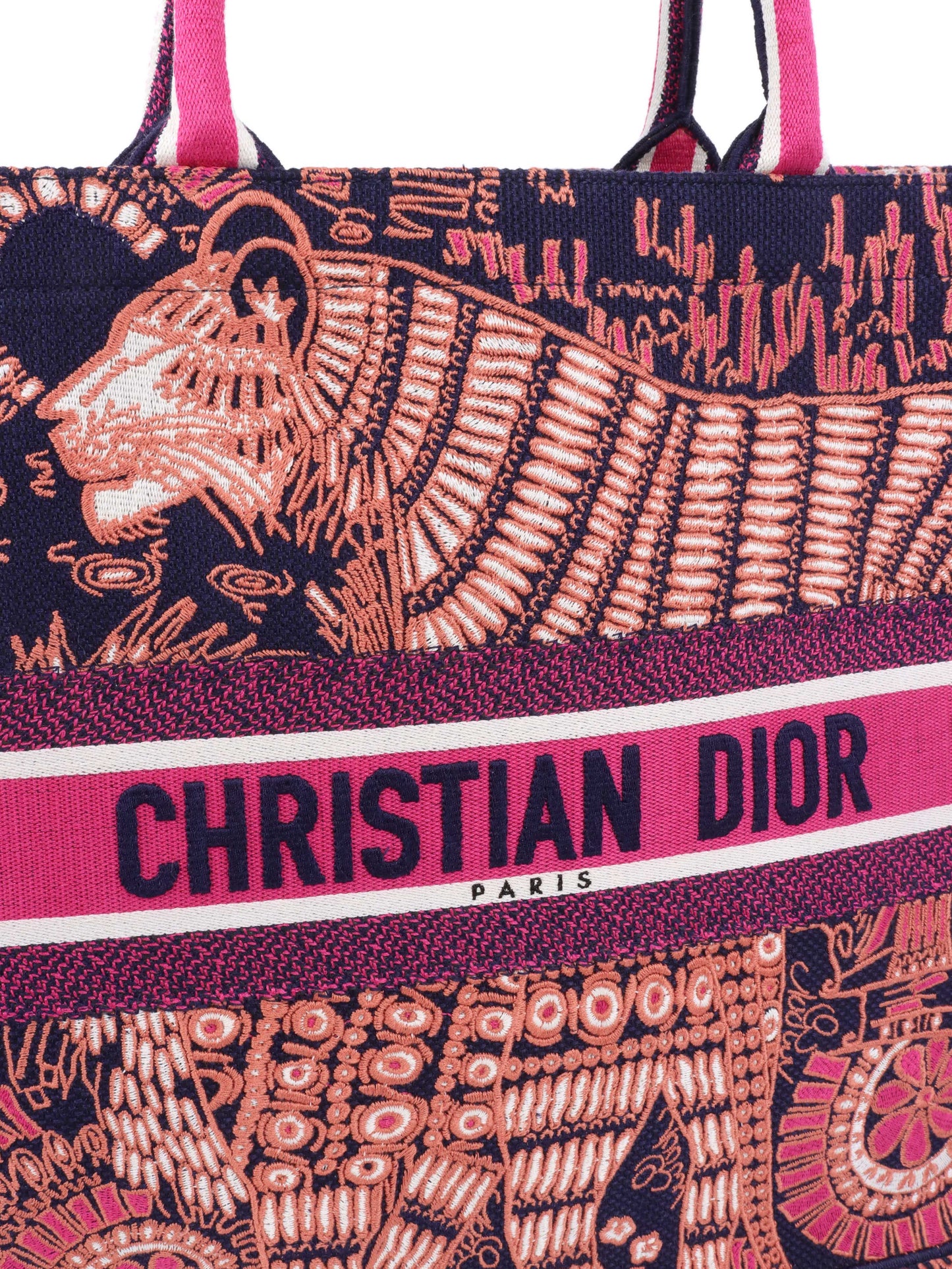 Dior Limited Edition Animal Embroidered Large Book Tote.