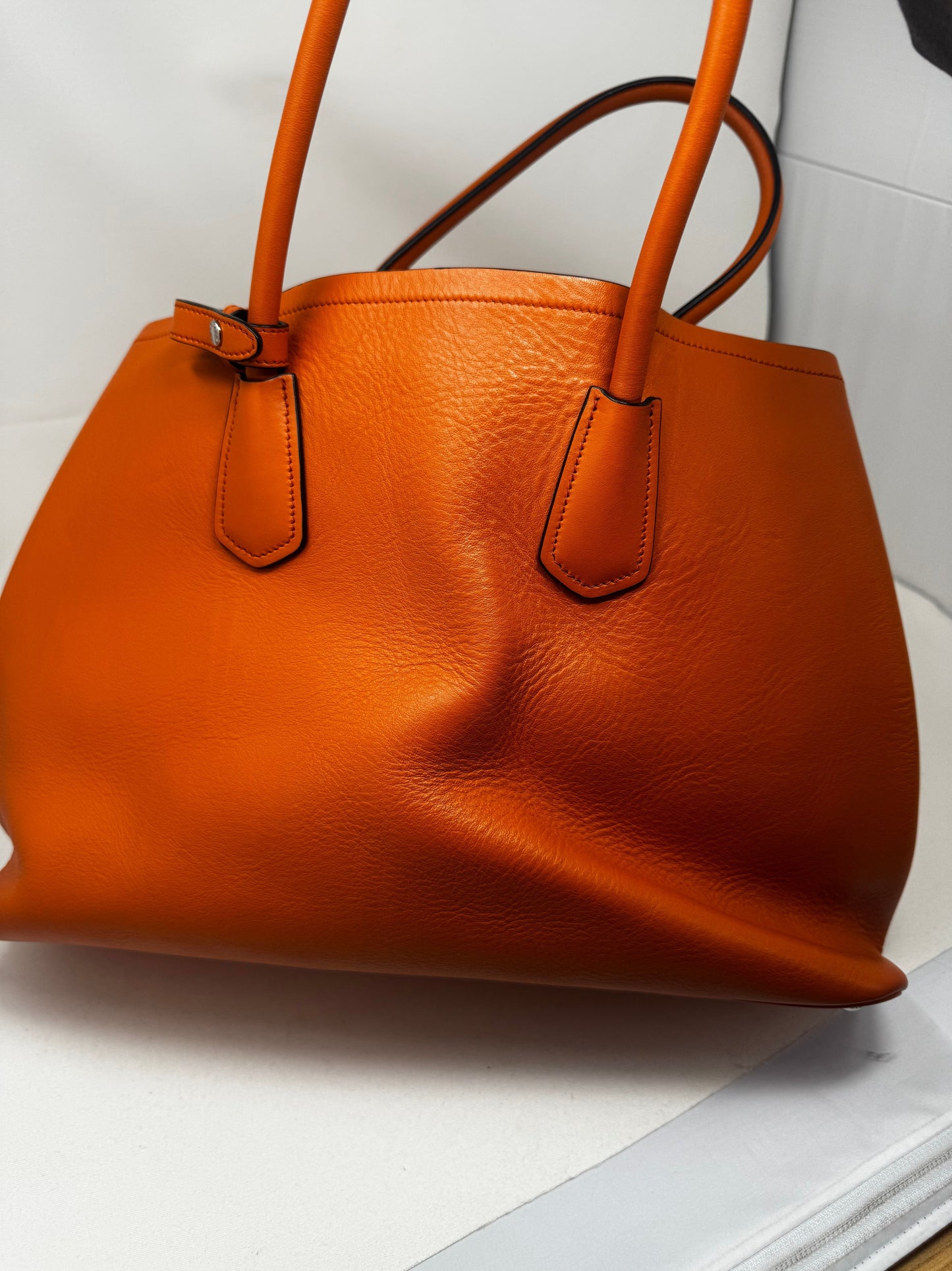 Prada City Calf Double Tote Bag - Orange Totes, Handbags B20-85