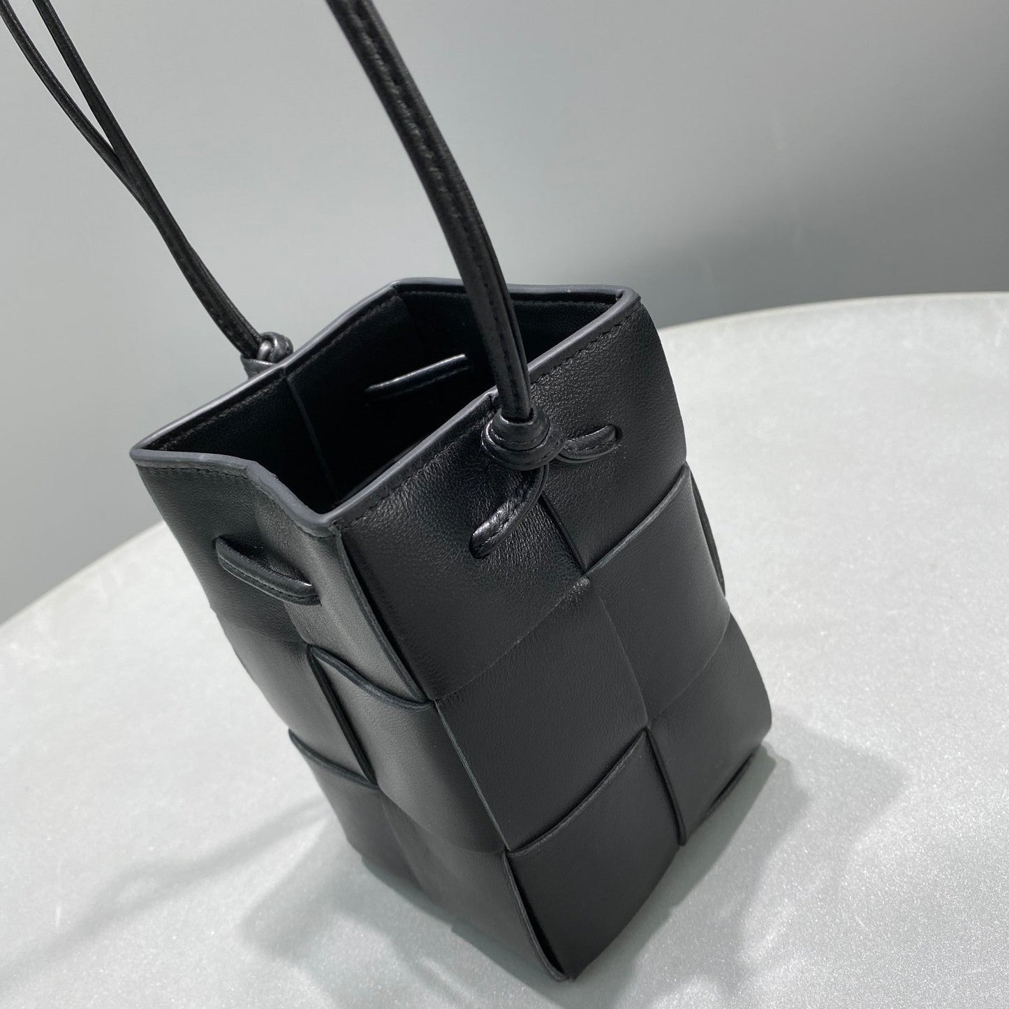 Top Quality Mini Cassette Bucket Bag Black, For Women, Bags 5.5in/14cm 680217VCQC48425