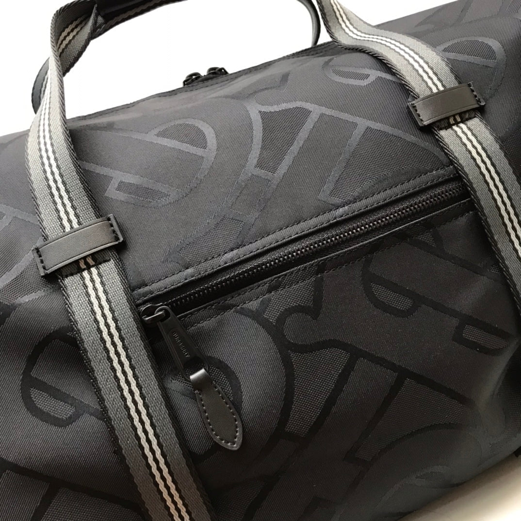 Top Quality Monogram Recycled Polyester Jacquard Holdall Black For Men, Bags 19.7in/50cm