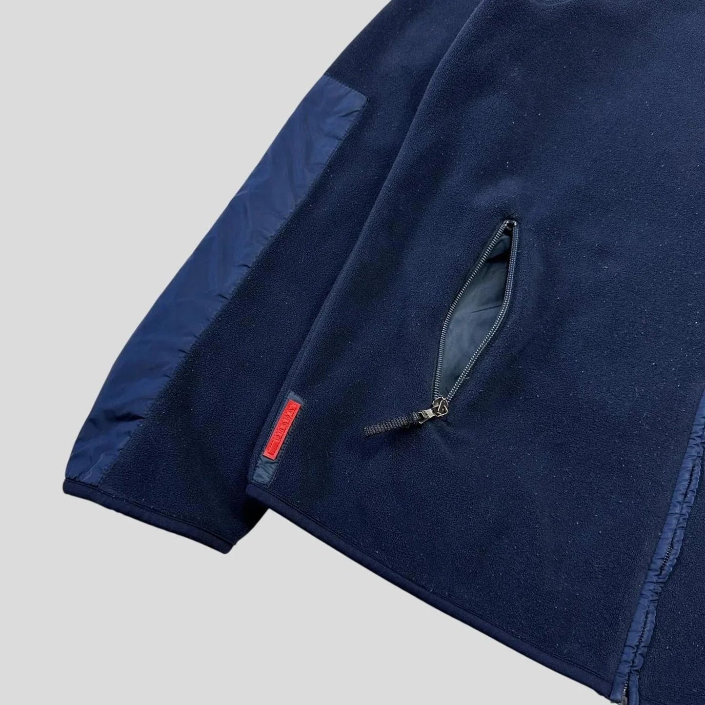 Prada Sport 2010 Blue Nylon Panelled Stash Pocket Fleece - XL (L)