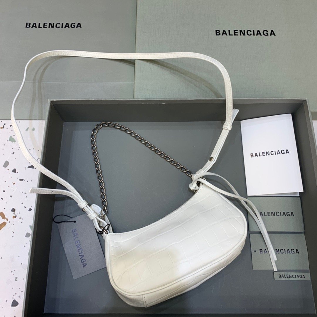 Top Quality Le Cagole Mini Bag With Chain In White, For Women,  Bags 8.2in/21cm 69581423EBY9016