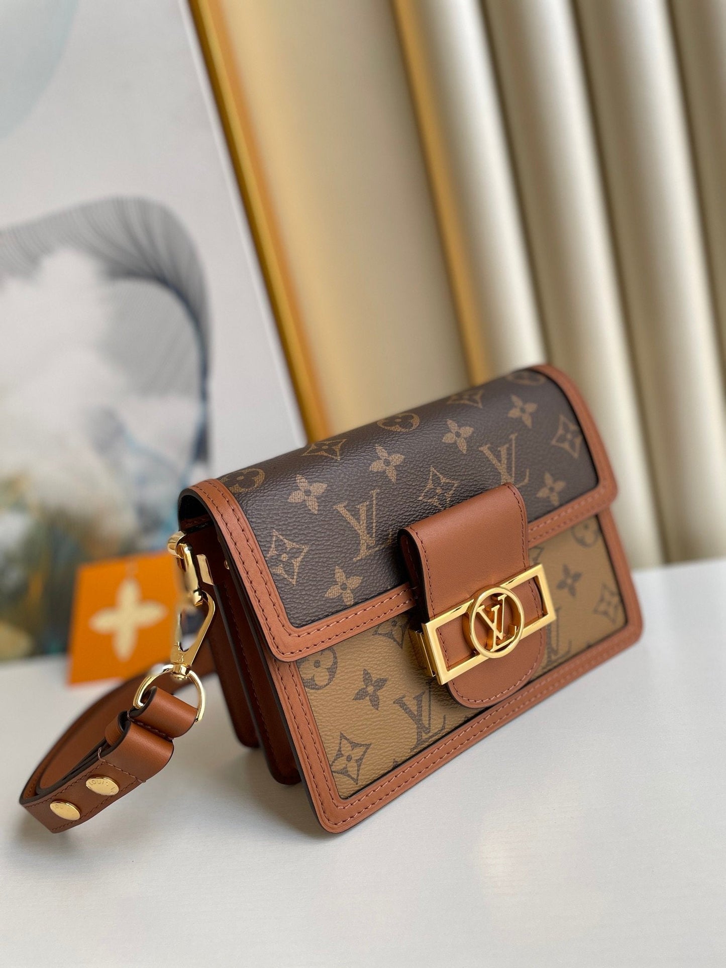 Top Quality Mini Dauphine Monogram And Monogram Reverse Canvas By Nicolas Ghesquière For Spring-Summer, For Women  Shoulder Bags 20cm Top Quality M45959