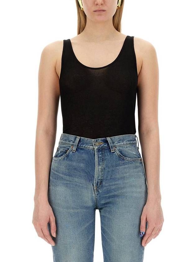 Luxury Saint Laurent Trending 2025 Women's Wool Jersey Sleeveless Black