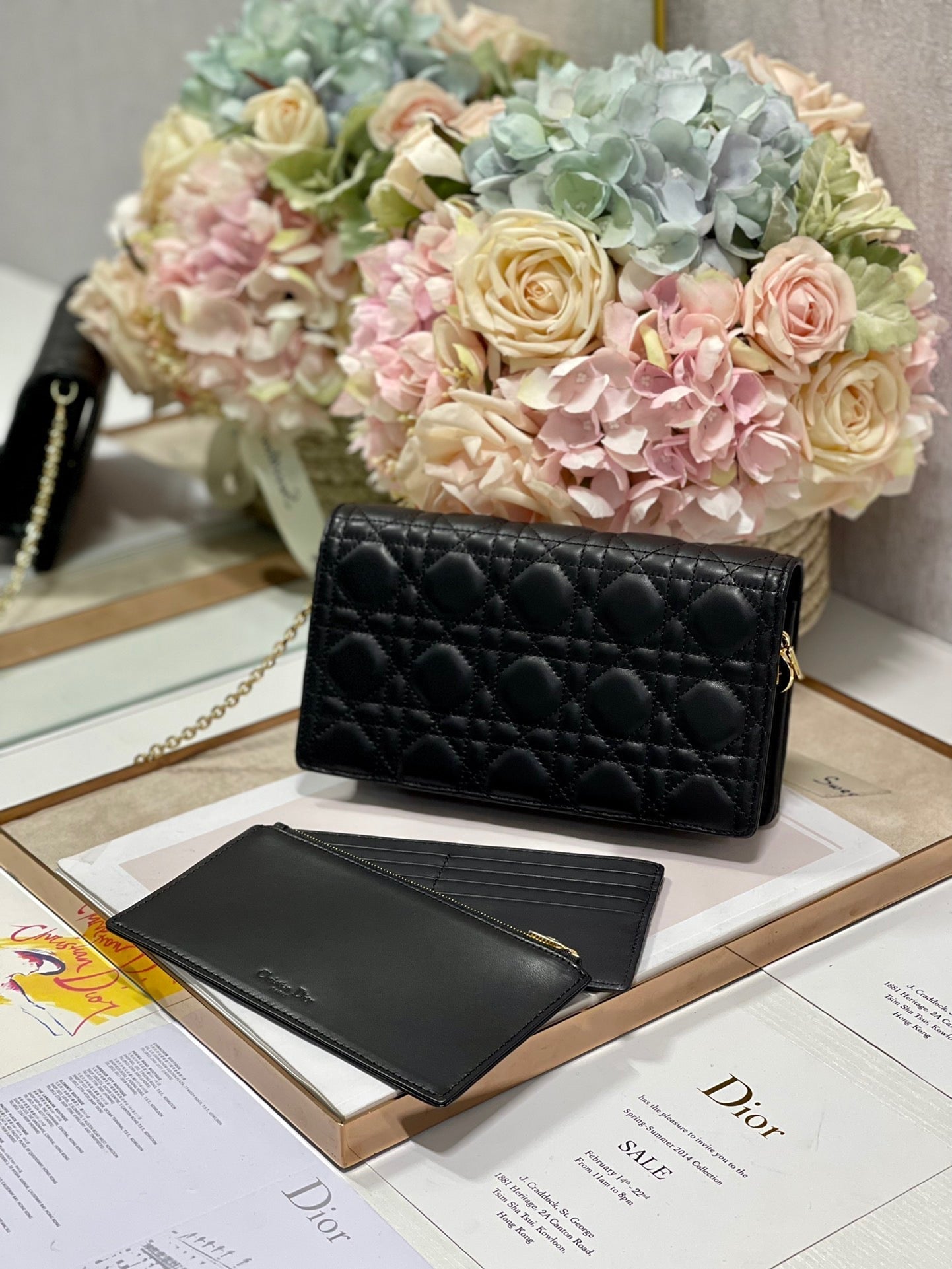 Top Quality Lady Pouch Black, For Women, Womens Handbags 8.5in/21.5cm CD S0204SLOI_M989
