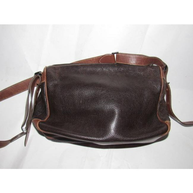 Gucci   Dark Brown Textured And Caramel Smooth Leather Satchel