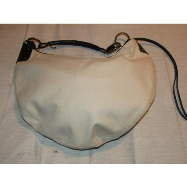 Gucci   White And Gg Leather Hobo Bag