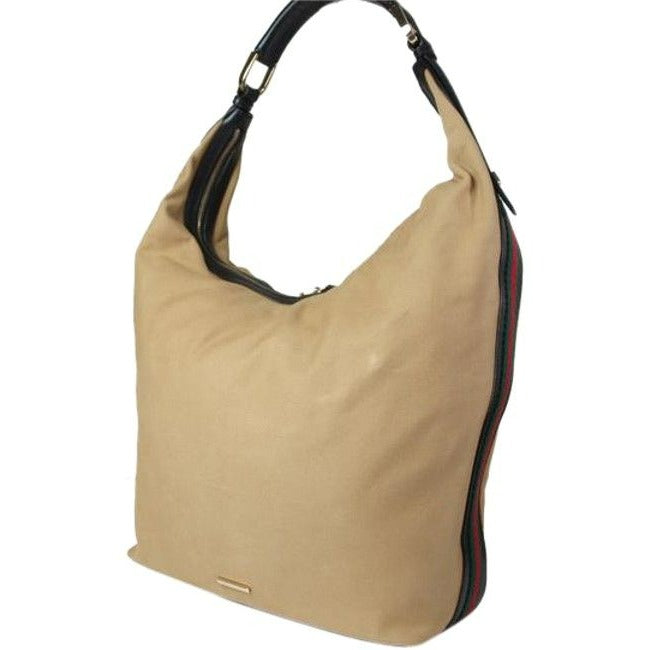 Gucci   Brown And Gg Leather Hobo Bag