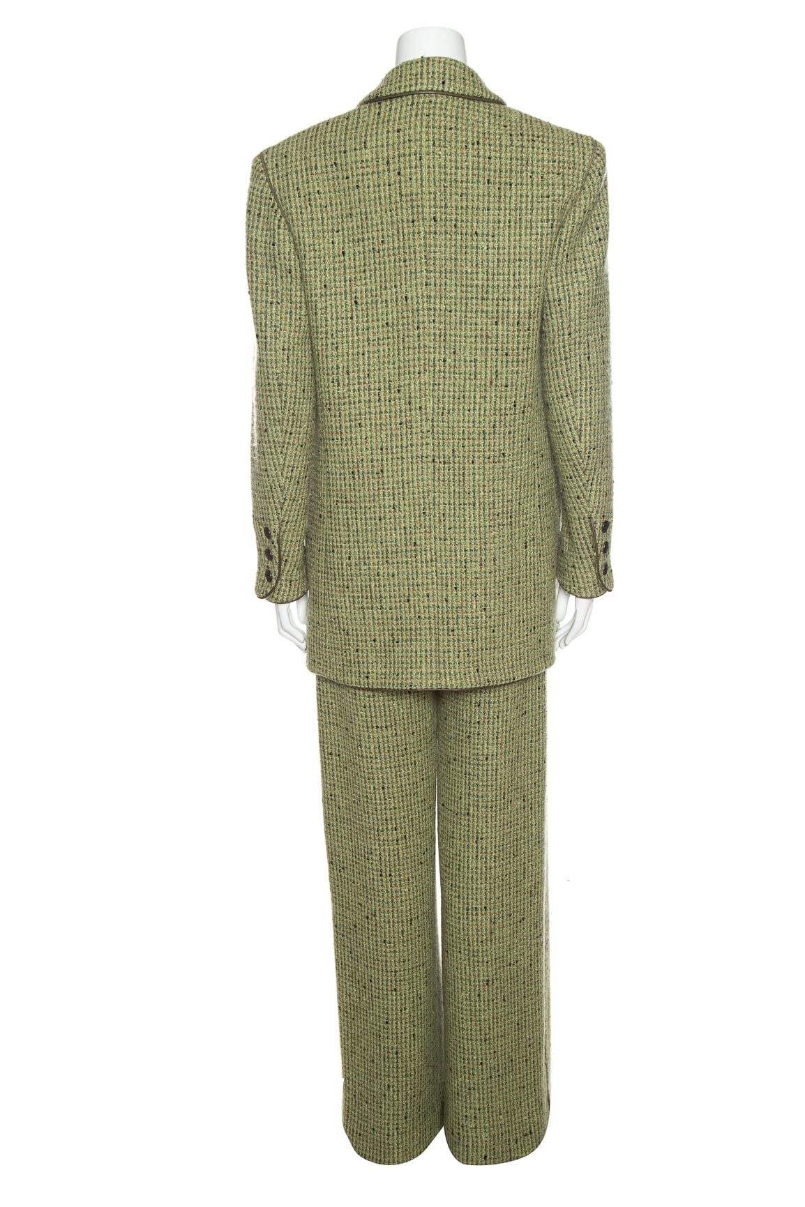Chanel   1997 Autumn Moss Wide Leg Suit SZ 40