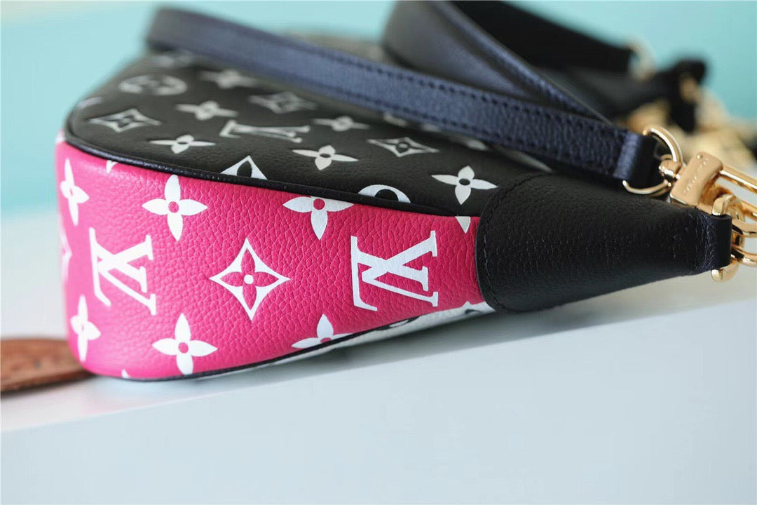 Top Quality Bagatelle Monogram Empreinte Black / White / Pink For Women,  Shoulder And Crossbody Bags 22cm/8.7in Top Quality M46091