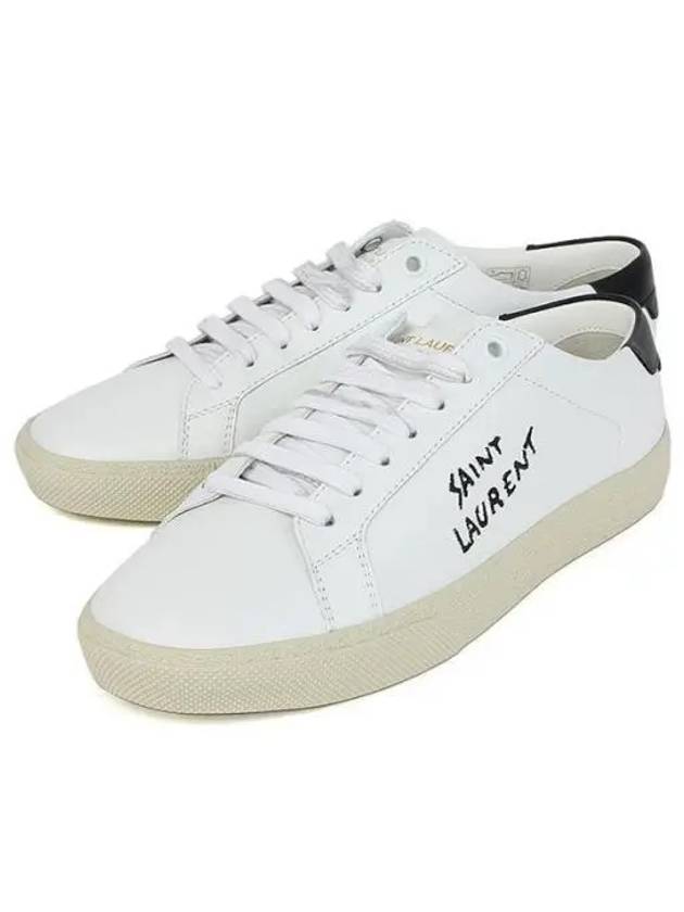 Luxury Saint Laurent Trending 2025 Court Classic Embroidered Low Top Sneakers White