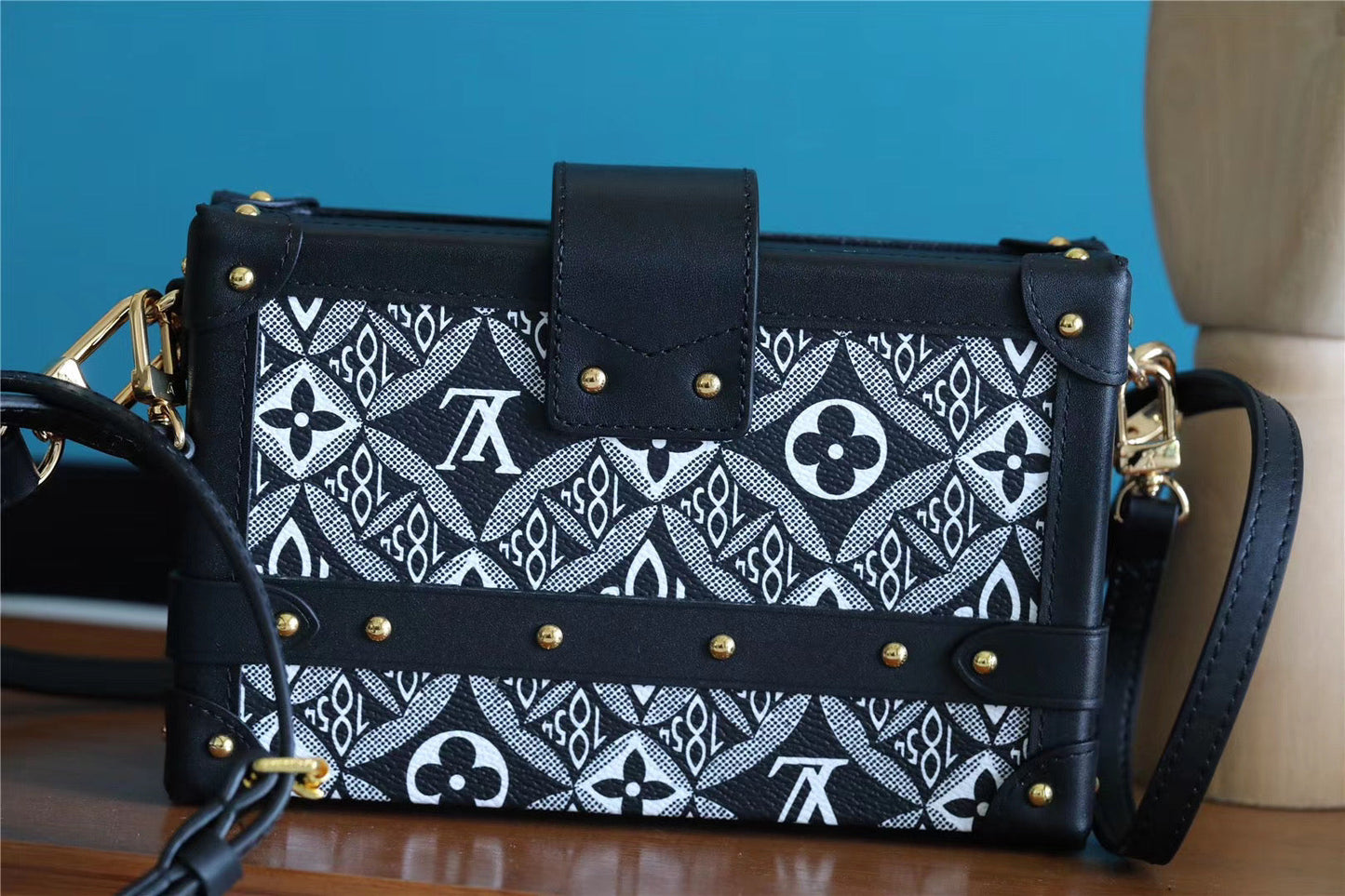 Top Quality Petite Malle Jacquard Since 1854 Black For Women, Womens Handbags, Shoulder Bags And Crossbody Bags 7.5in/19cm Top Quality