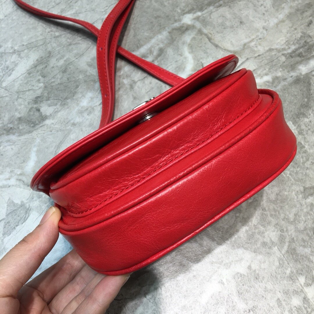 Top Quality Leader Soft Round Cross Bag In Red, For Women,  Bags 6.3in/16cm
