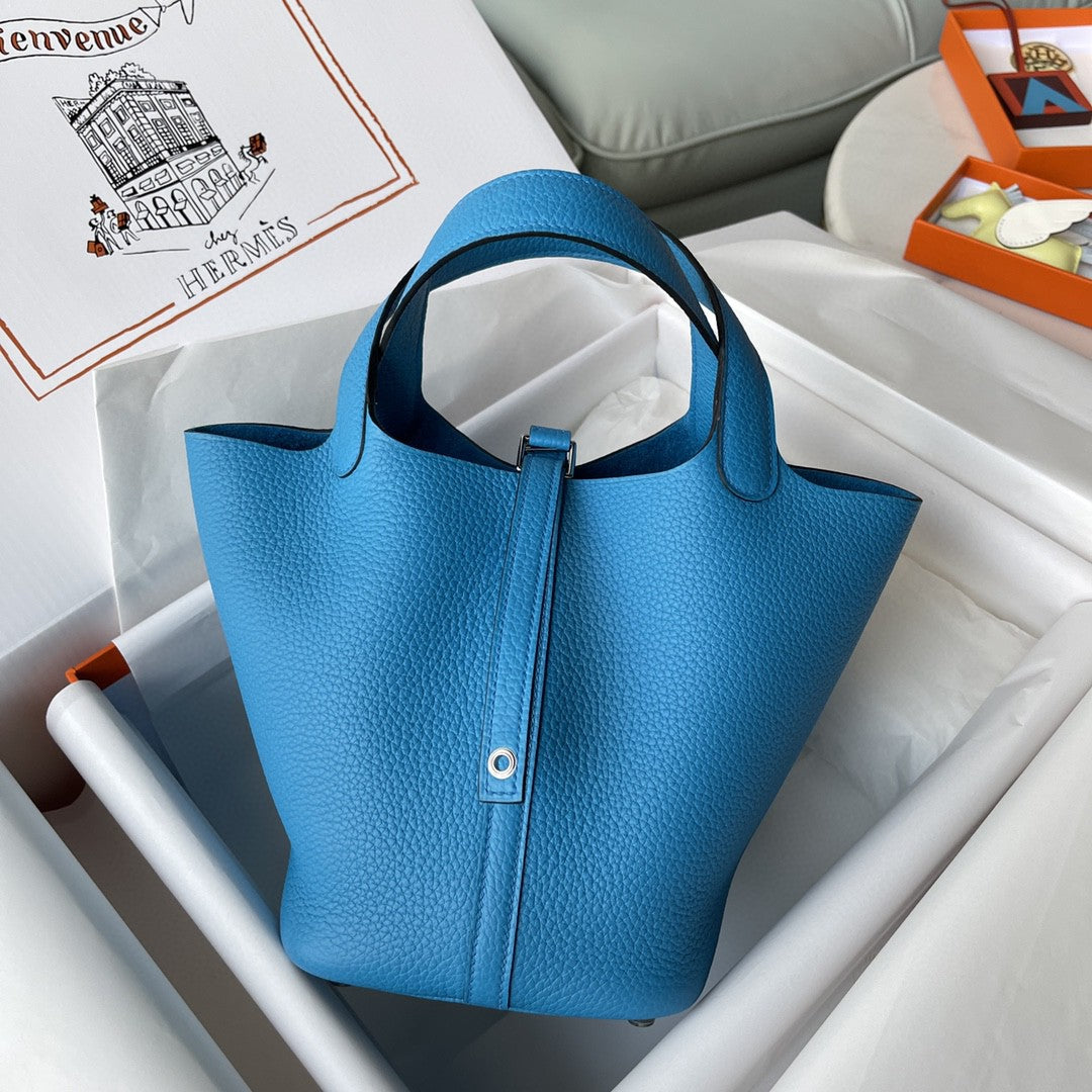 Top Quality Picotin Lock 18 Bag Blue For Women, Handbags 7.1in/18cm