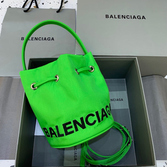 Balen Le Cagole MeTop Qualityum Bucket Bag In Green, For Women,  Bags 11.8in/30cm