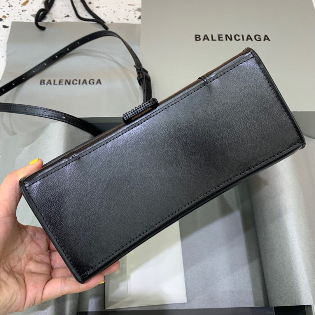 Top Quality Hourglass Small Handbag In Black, For Women,  Bags 9in/23cm